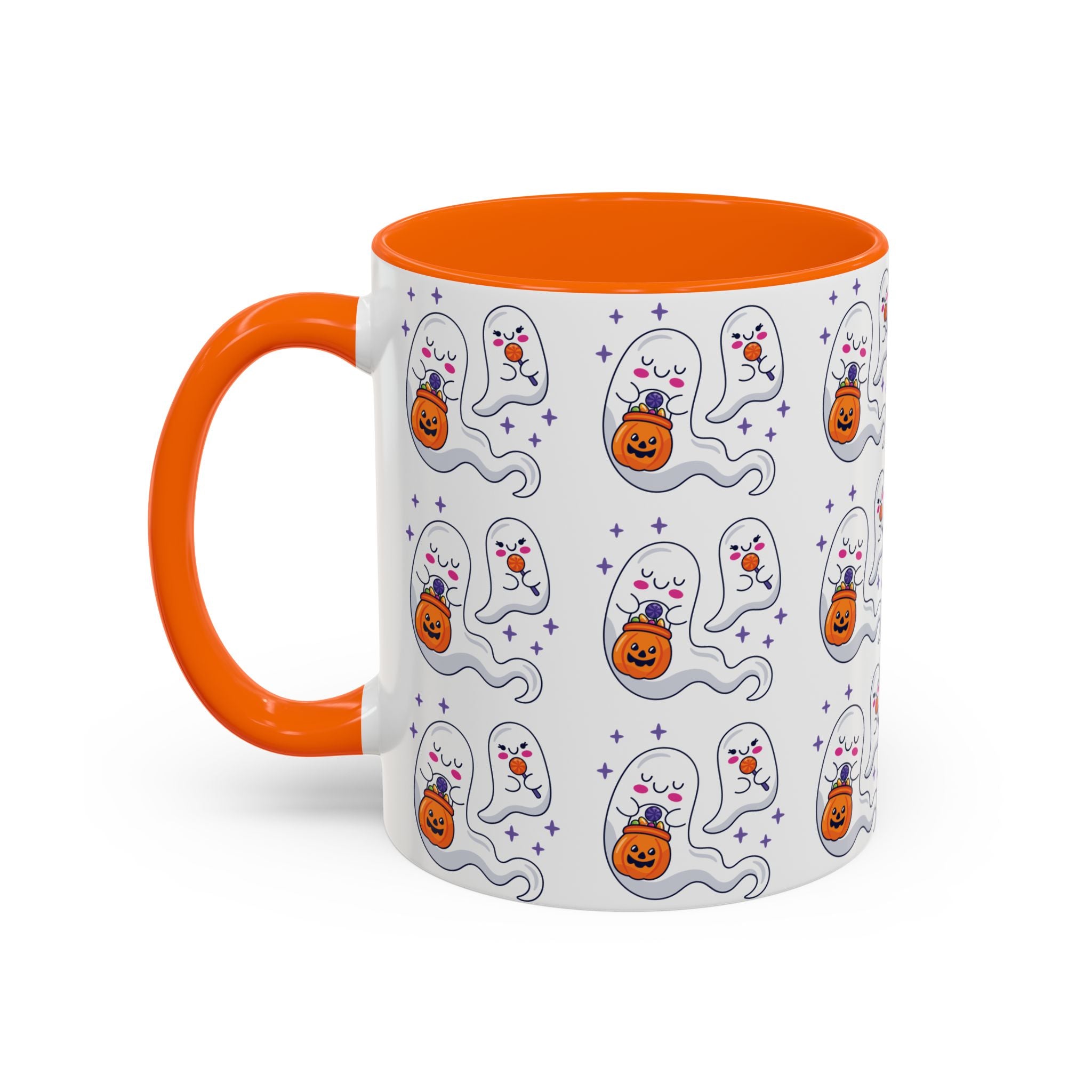 Halloween Ghosts Holding Treats Accent Coffee Mug (11, 15oz)