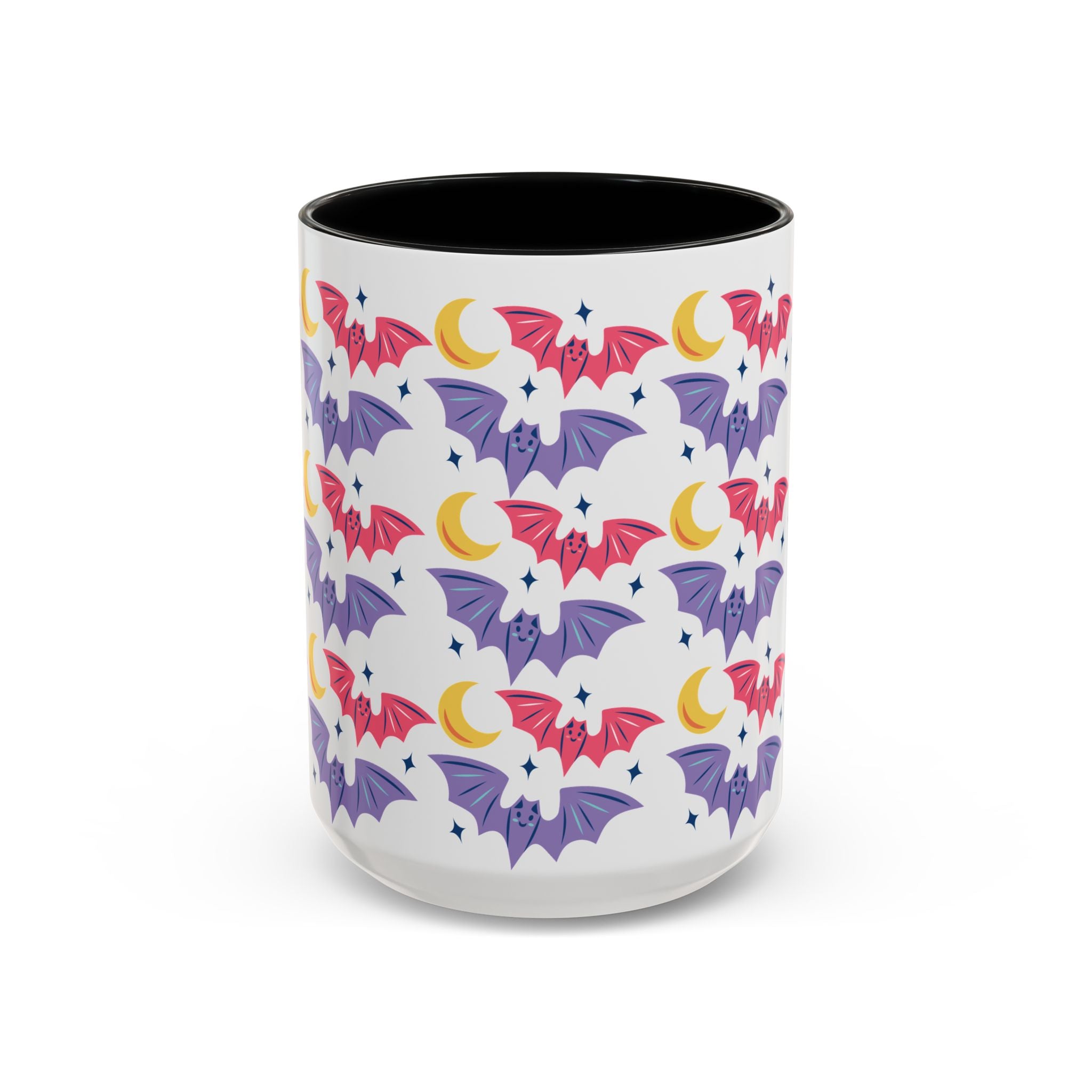 Cute Bats With Crescent Moon Accent Coffee Mug (11, 15oz)