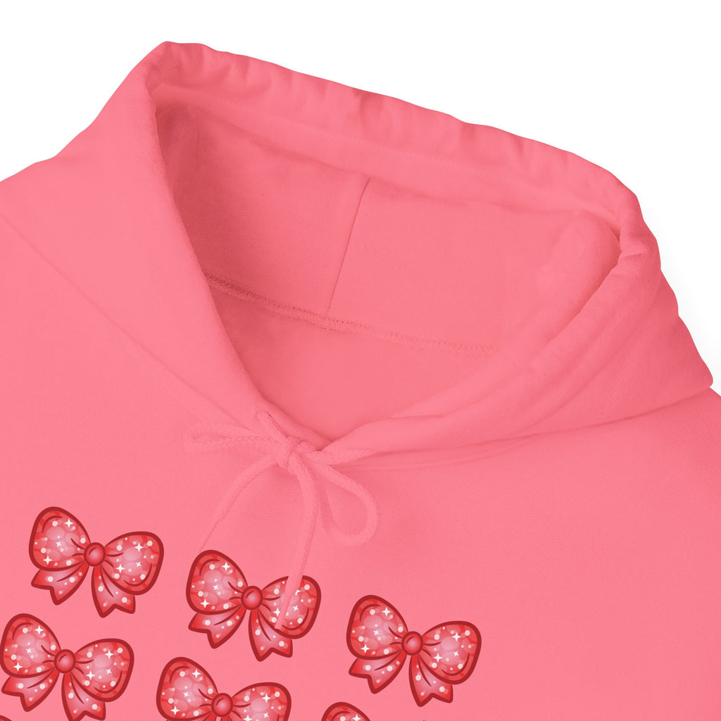 Glittery Red Bow Pattern Hoodie