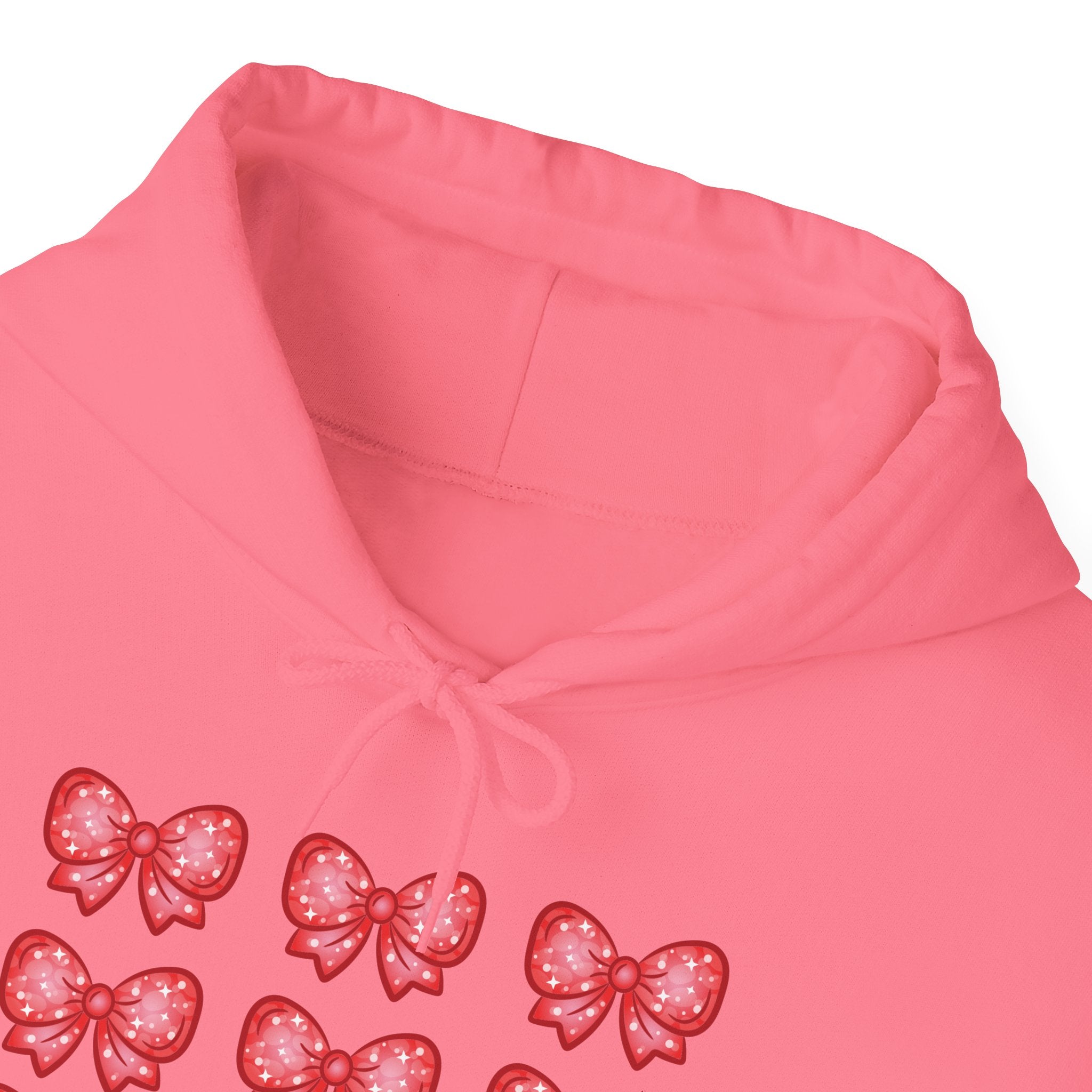 Glittery Red Bow Pattern Hoodie