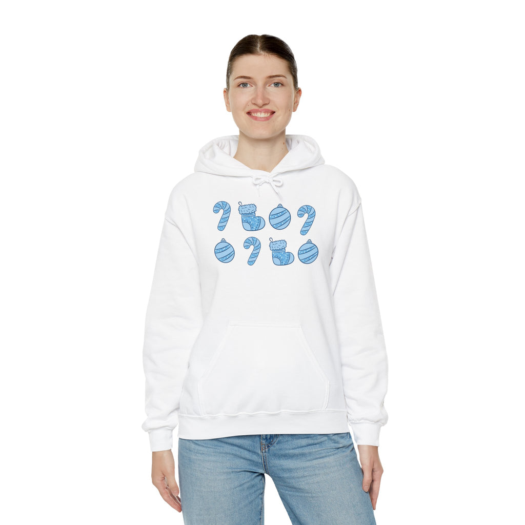Glittery Blue Holiday Pattern Hoodie