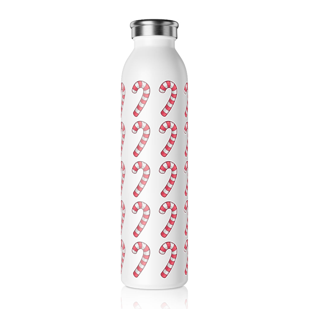 Candy Cane Pattern Slim Water Bottle
