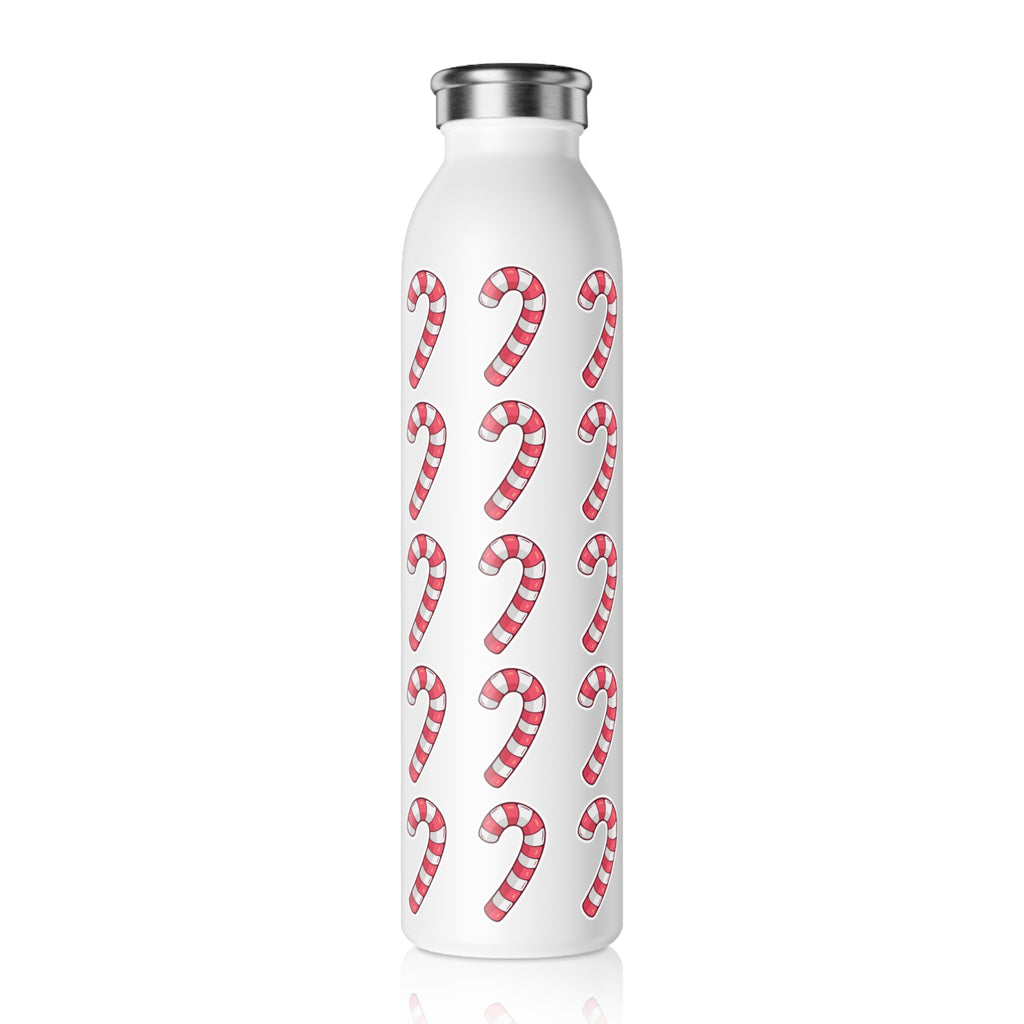 Candy Cane Pattern Slim Water Bottle