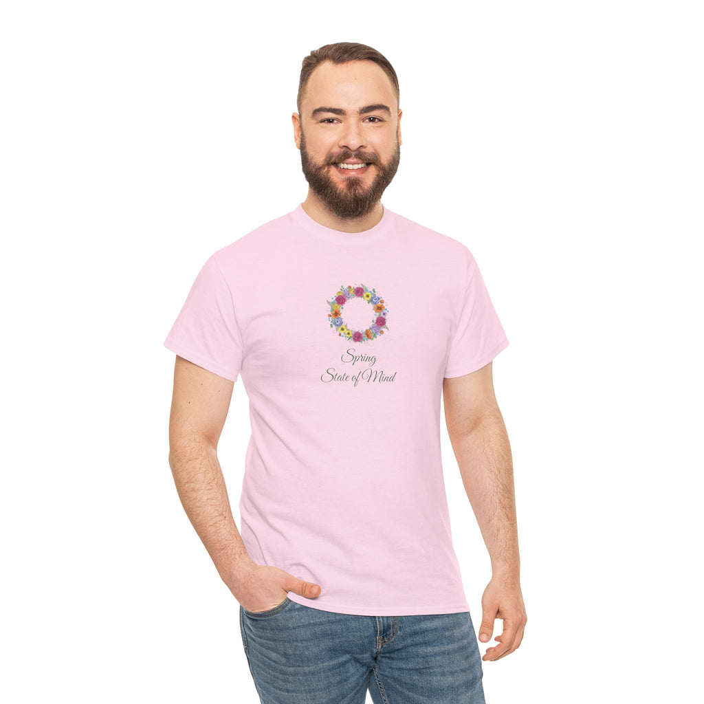 ''Spring State of Mind'' T-Shirt - Floral Wreath Spring Tee