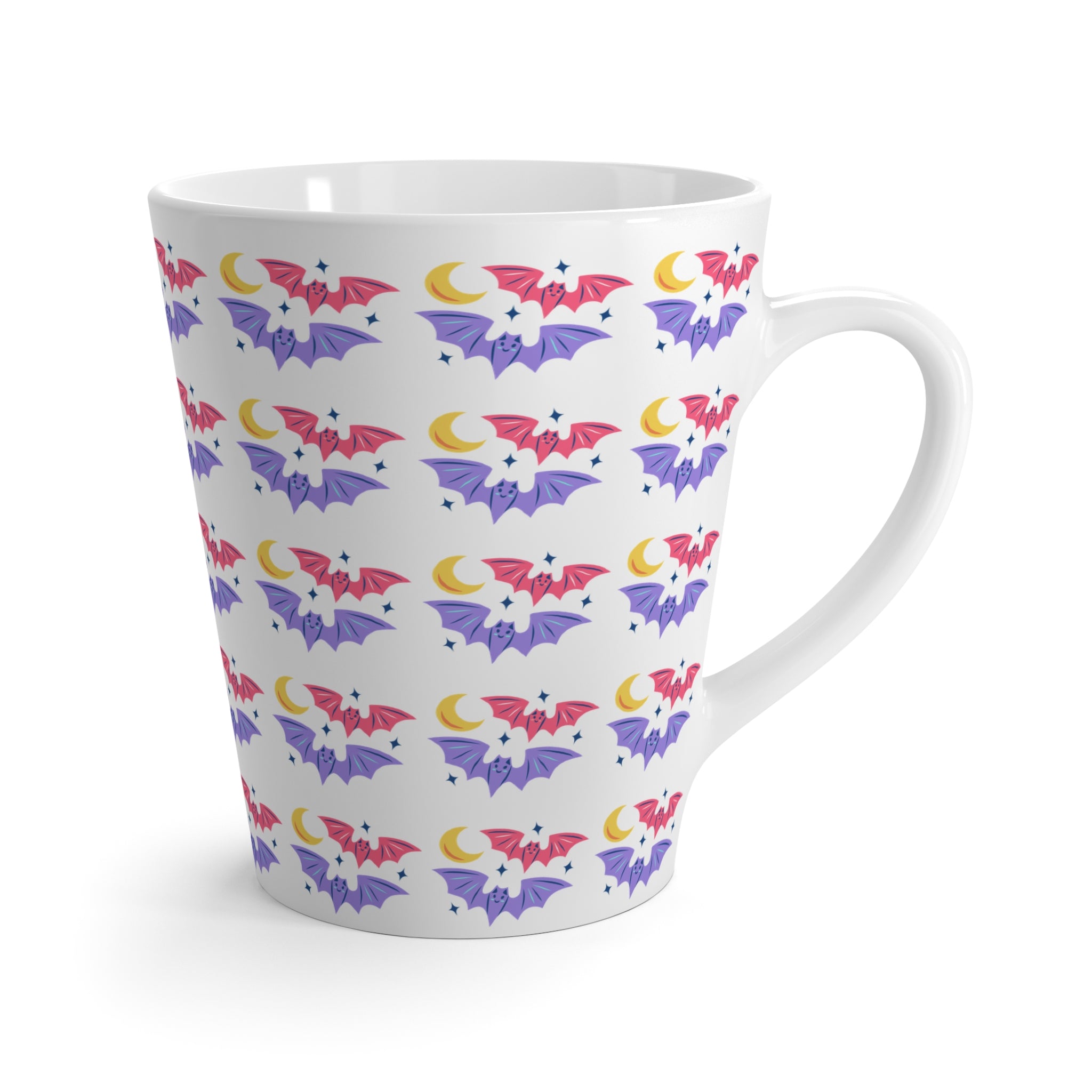 Cute Bats With Crescent Moon Latte Mug