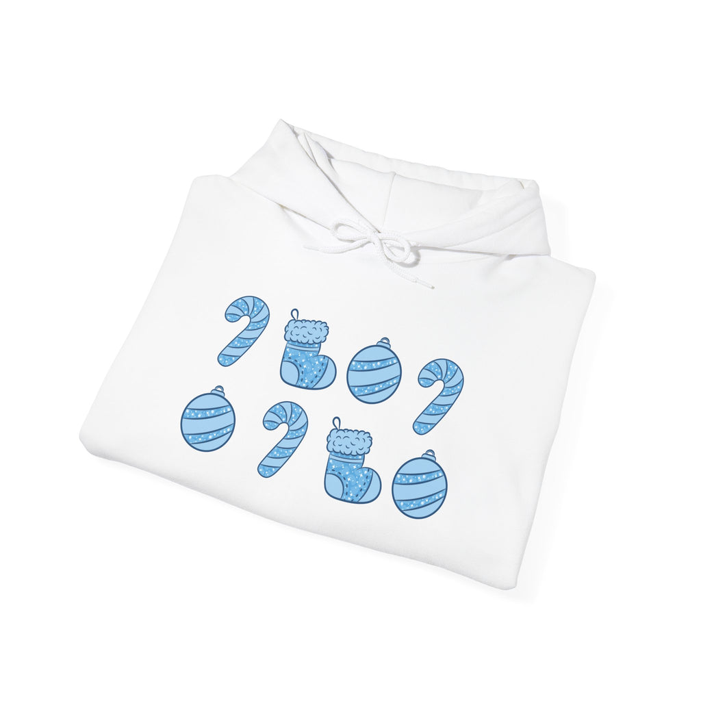 Glittery Blue Holiday Pattern Hoodie