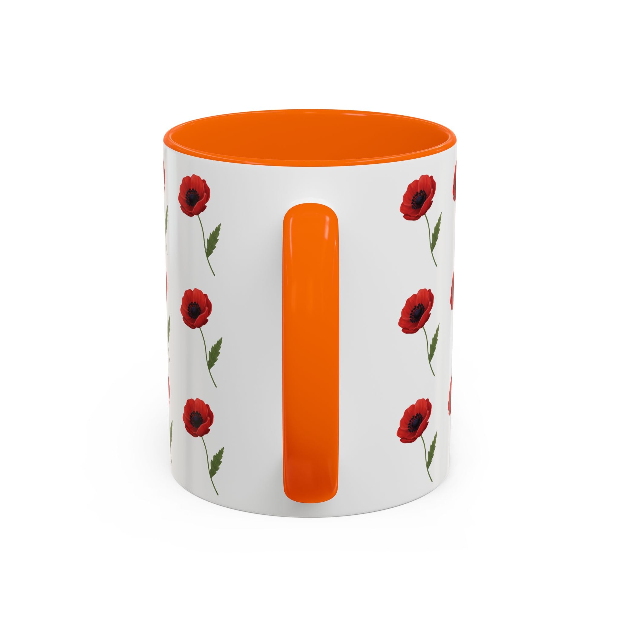 Poppy Pattern Coffee Mug — Red Floral Ceramic 11/15oz