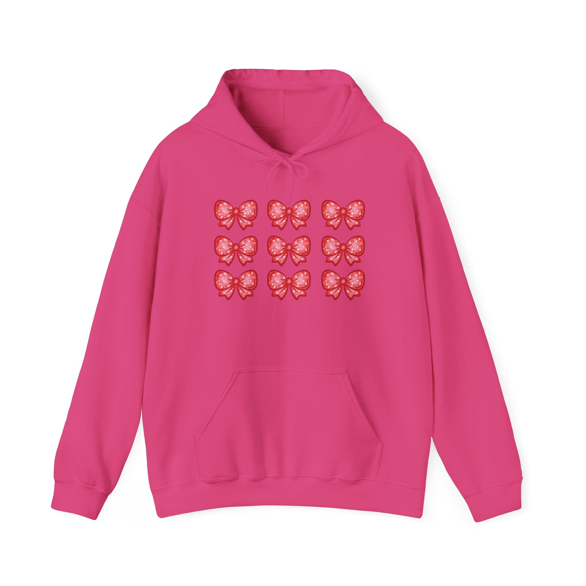 Glittery Red Bow Pattern Hoodie