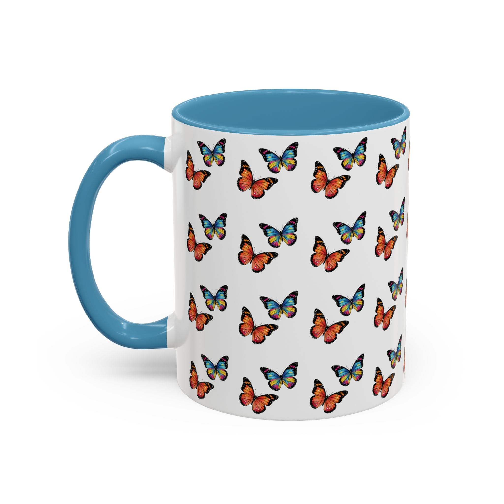 Butterfly Pattern Coffee Mug — Colorful Sunset Butterflies, 11/15oz