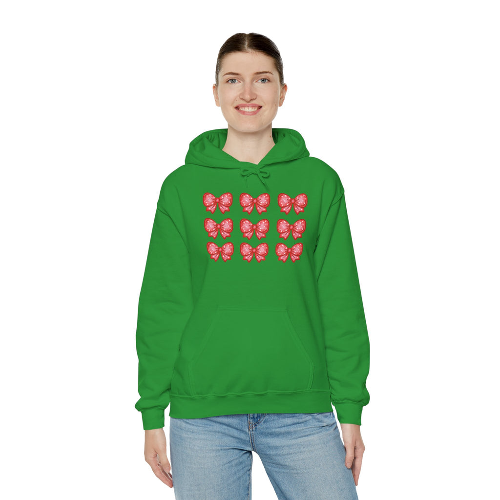 Glittery Red Bow Pattern Hoodie