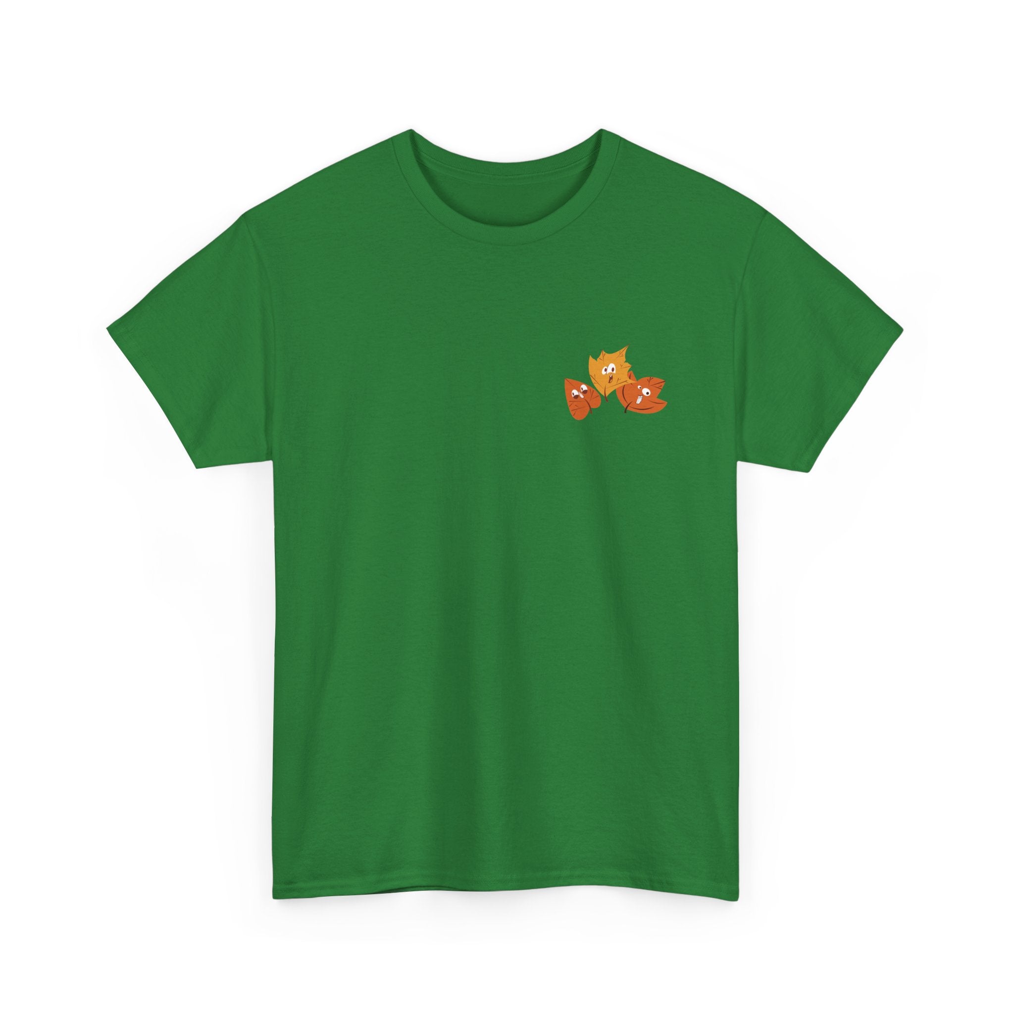 Smiley Autumn Leaves Unisex Heavy Cotton Tee