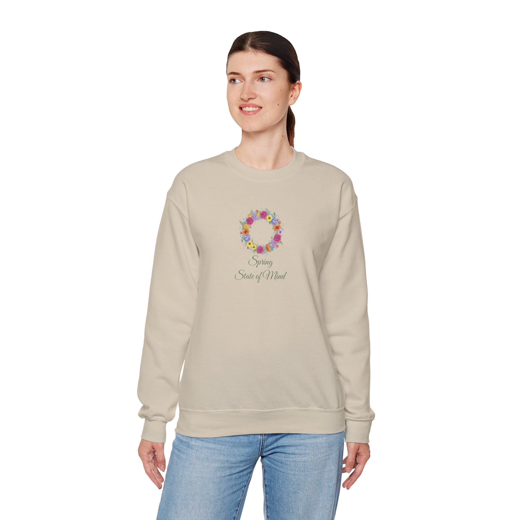 “Spring State of Mind” Sweatshirt — Floral Wreath Crewneck