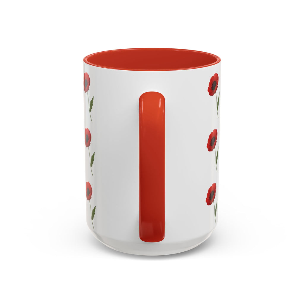 Poppy Pattern Coffee Mug — Red Floral Ceramic 11/15oz