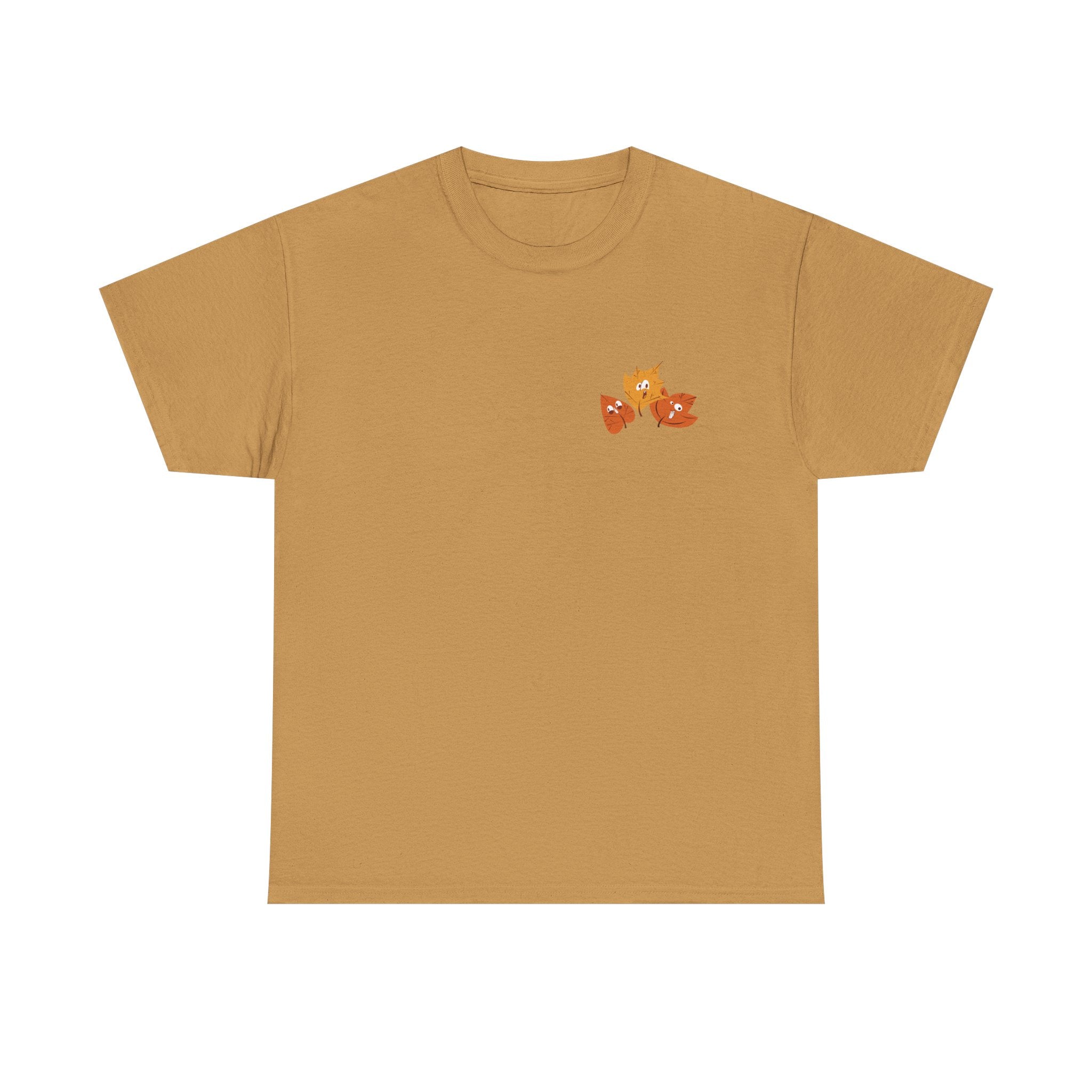 Smiley Autumn Leaves Unisex Heavy Cotton Tee