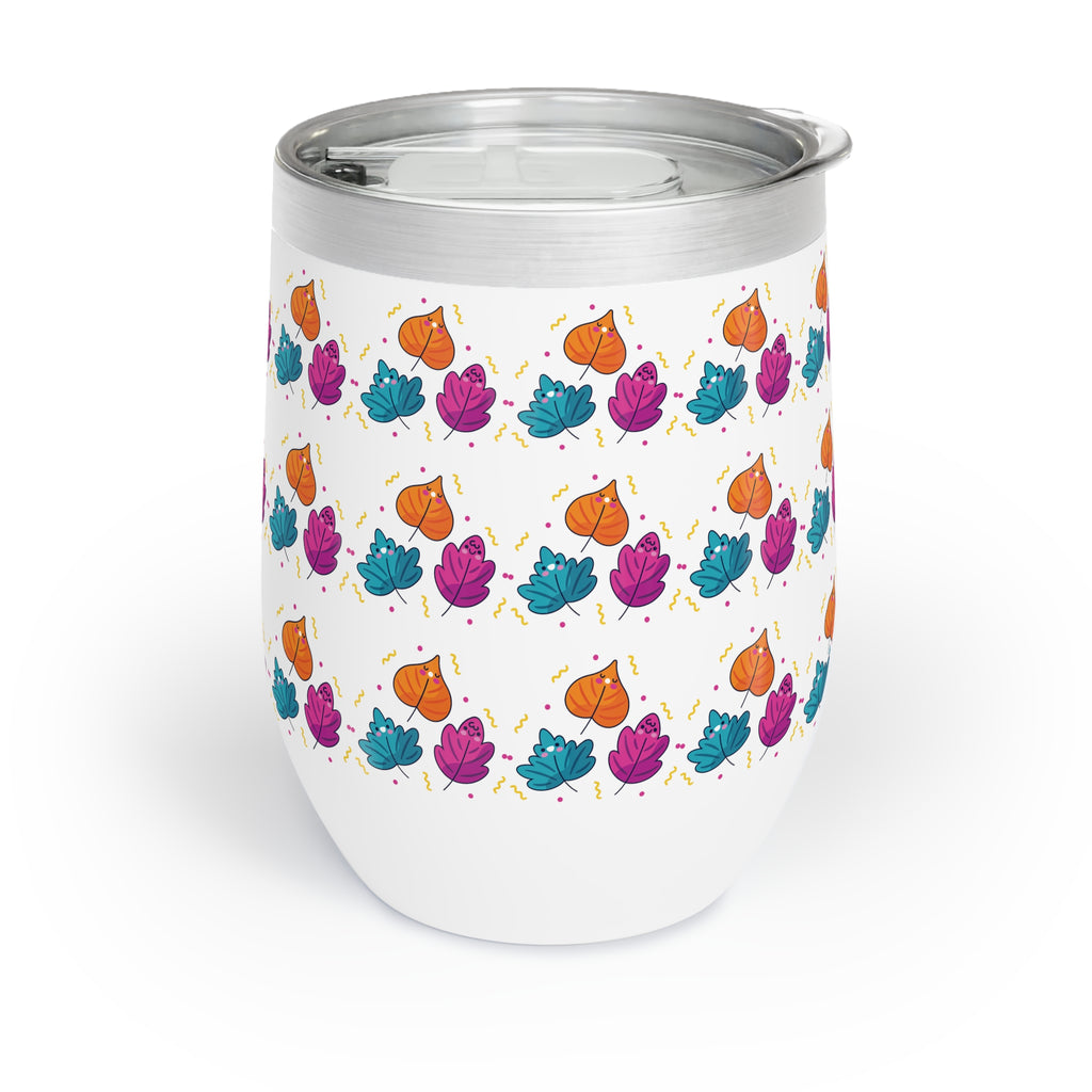 Bright Vibrant Leaves Chill Wine Tumbler
