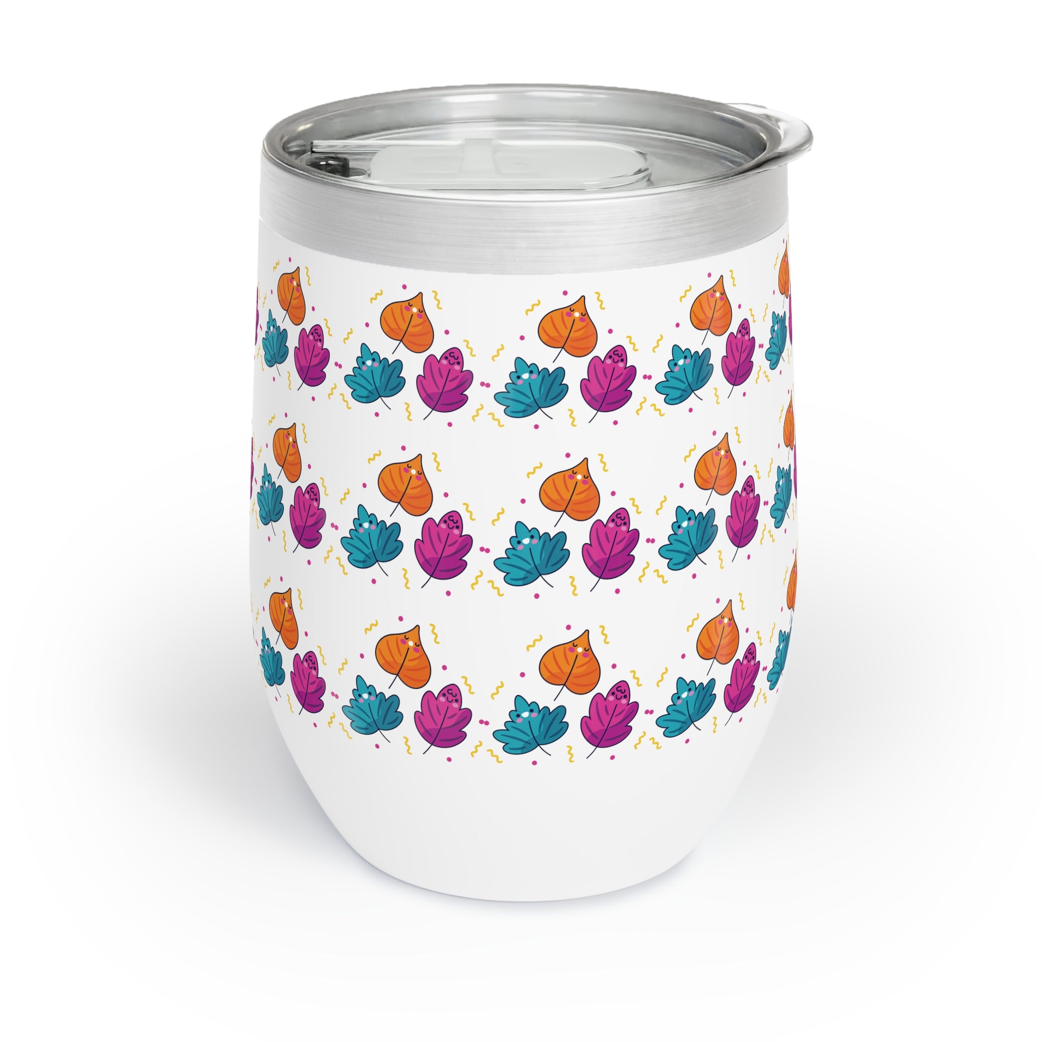 Bright Vibrant Leaves Chill Wine Tumbler