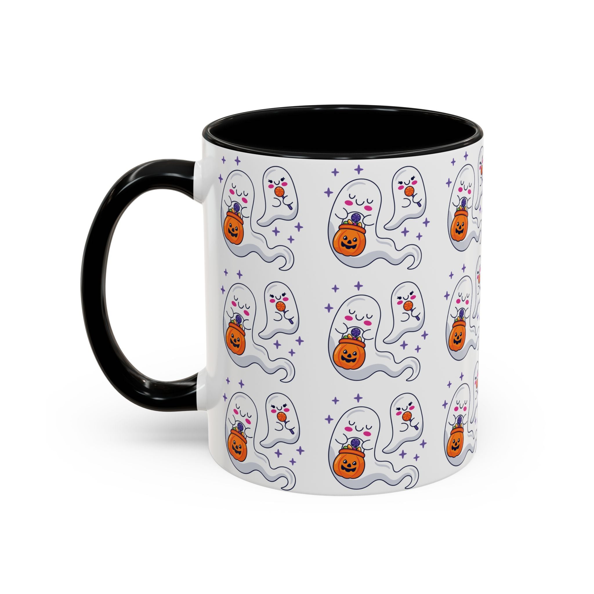 Halloween Ghosts Holding Treats Accent Coffee Mug (11, 15oz)