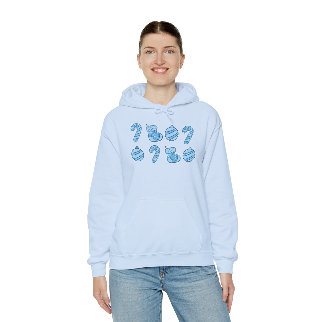 Glittery Blue Holiday Pattern Hoodie