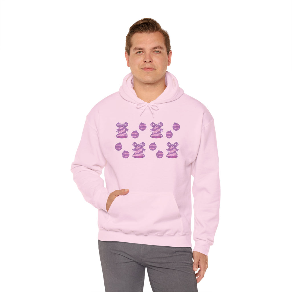 Glittery Purple-Pink Holiday Pattern Hoodie