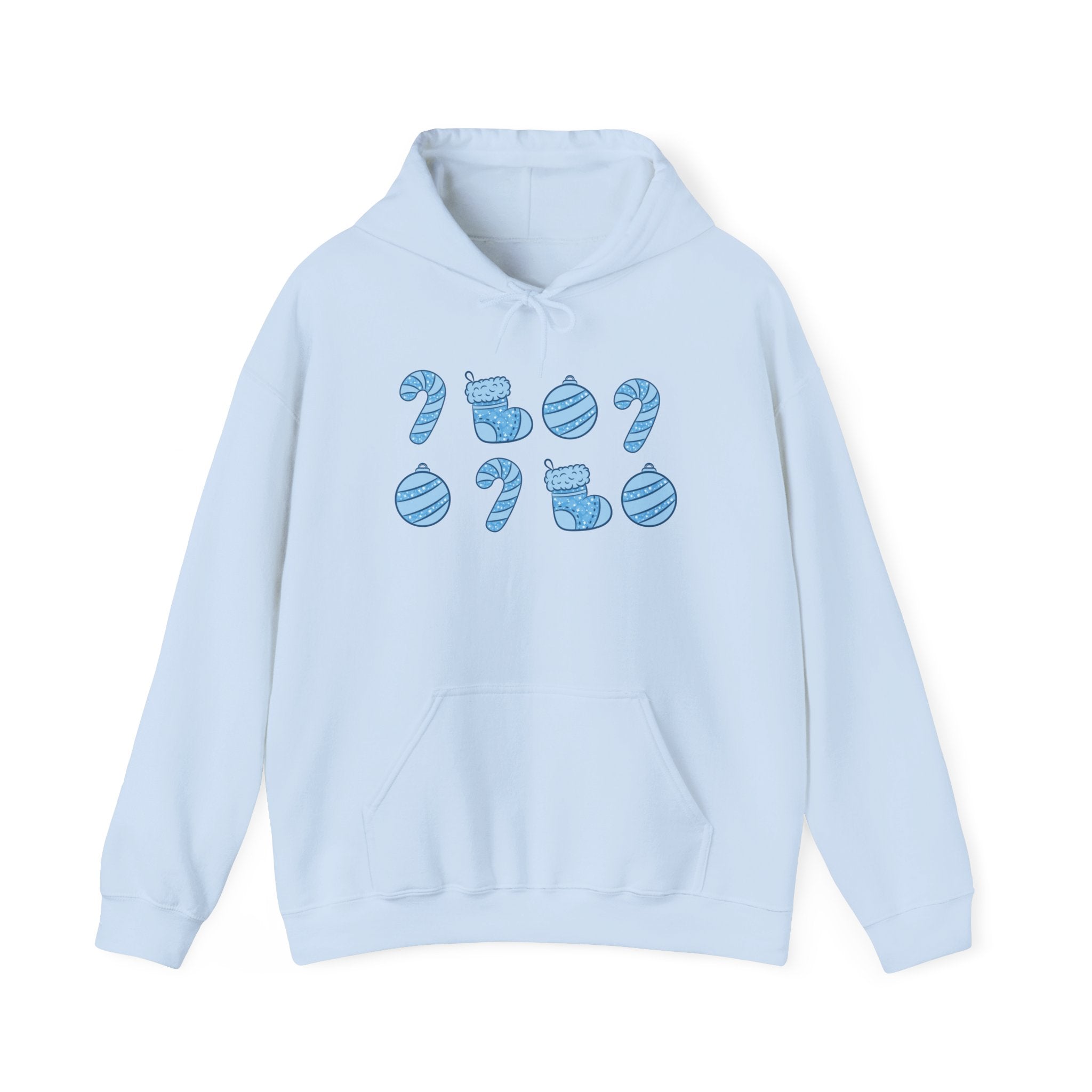 Glittery Blue Holiday Pattern Hoodie
