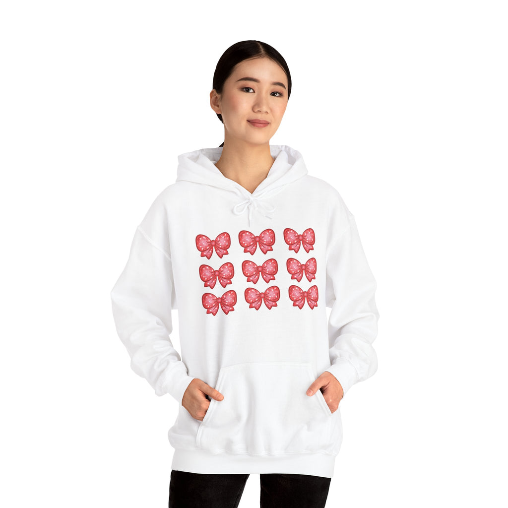 Glittery Red Bow Pattern Hoodie