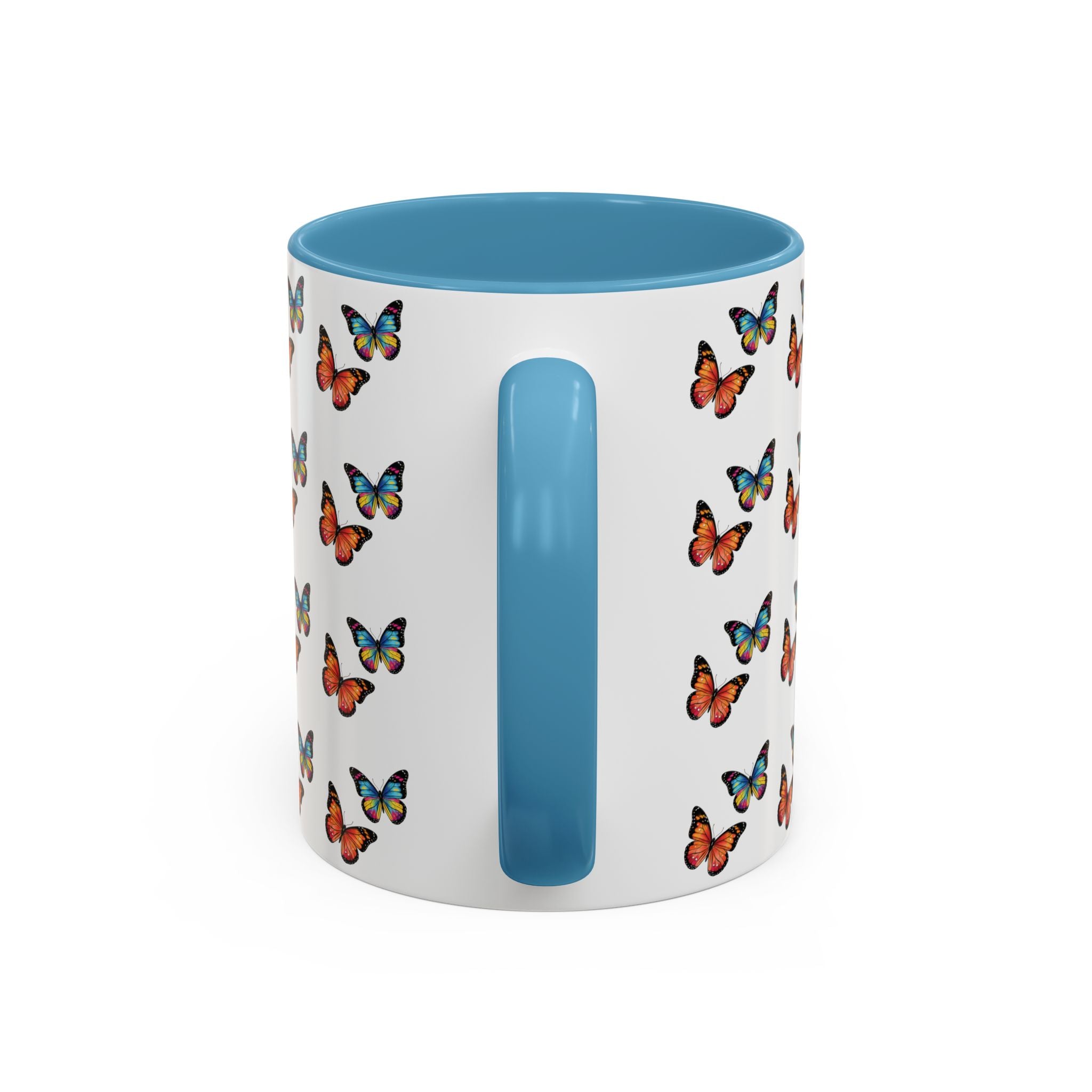 Butterfly Pattern Coffee Mug — Colorful Sunset Butterflies, 11/15oz