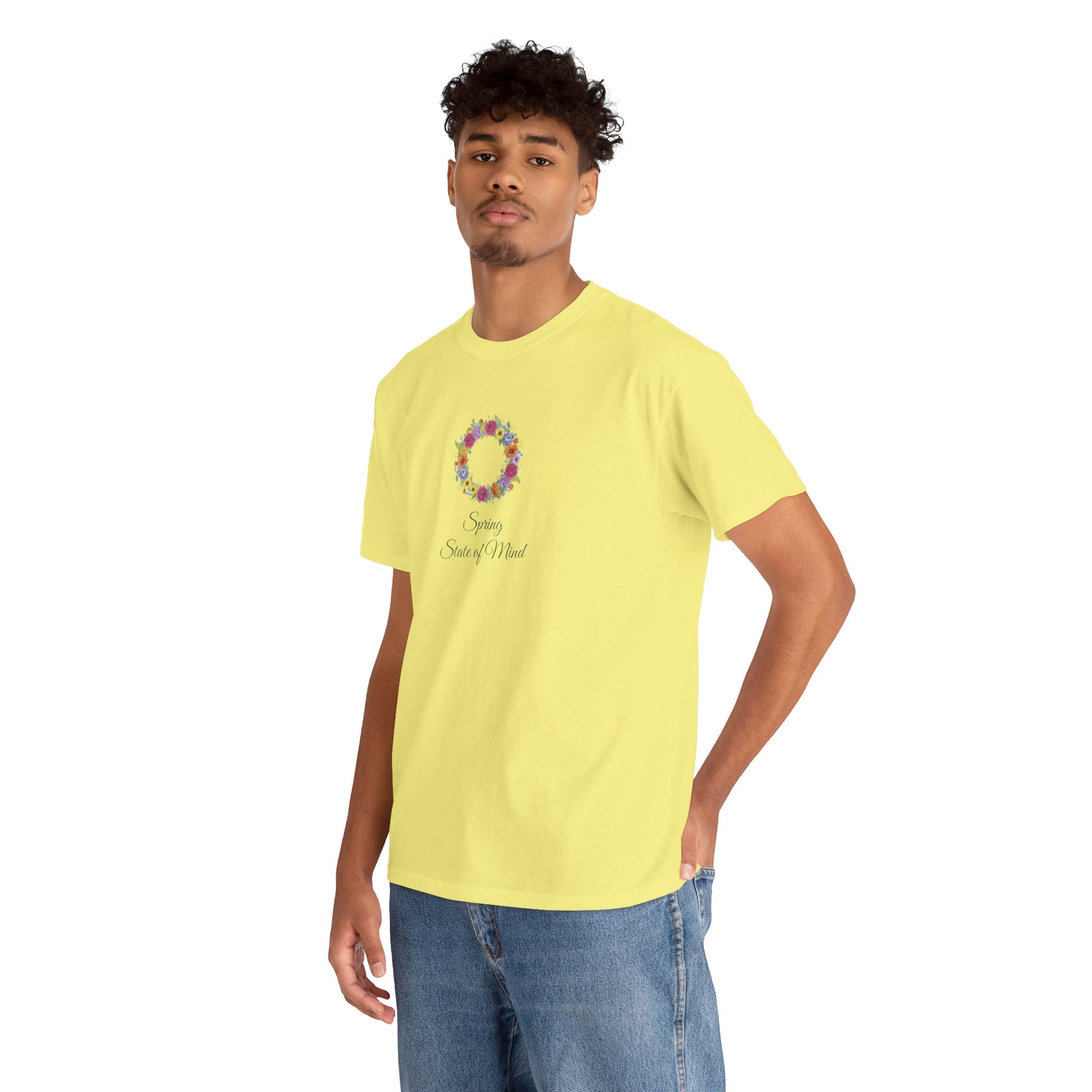 ''Spring State of Mind'' T-Shirt - Floral Wreath Spring Tee