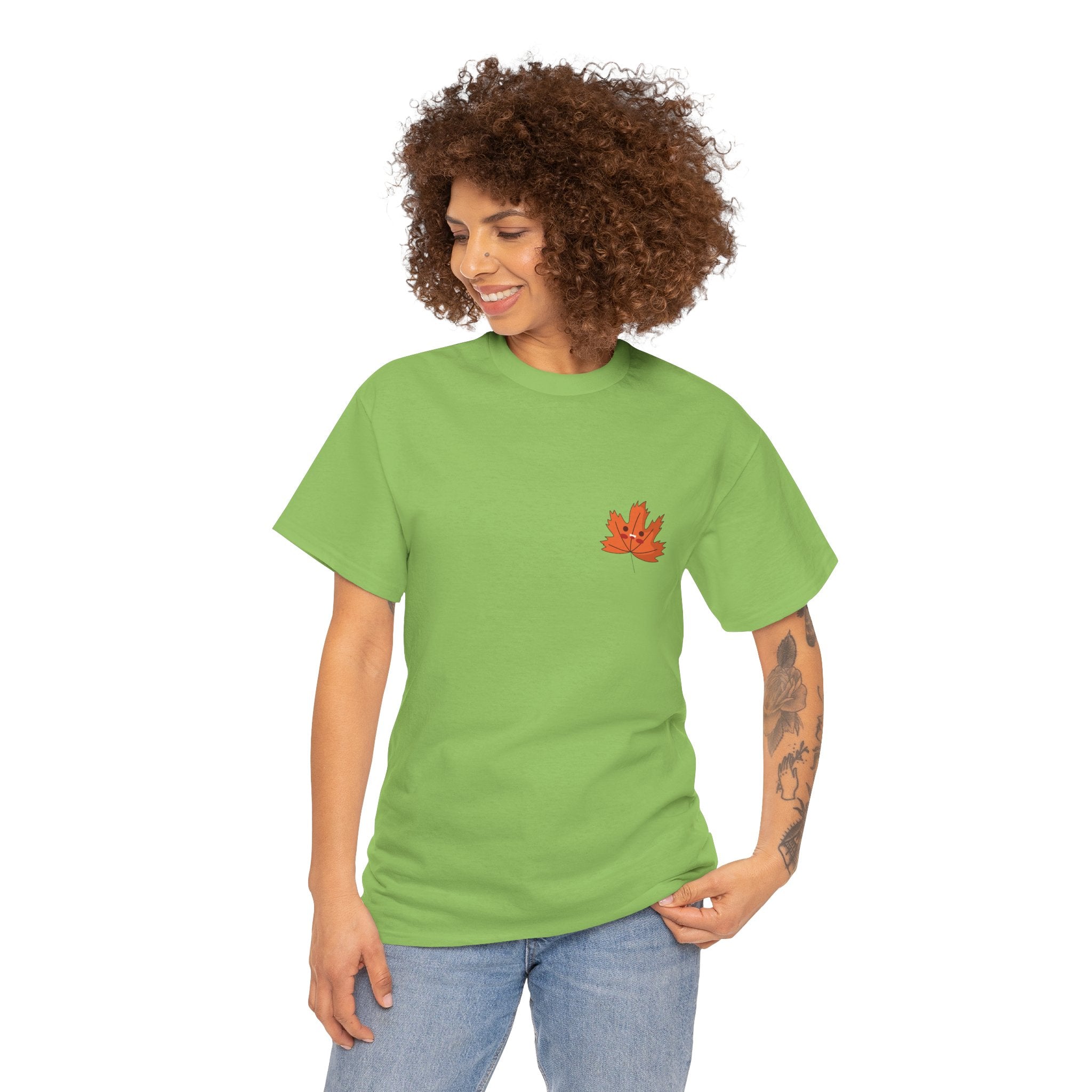 Cute Autumn Leaf Unisex Heavy Cotton Tee