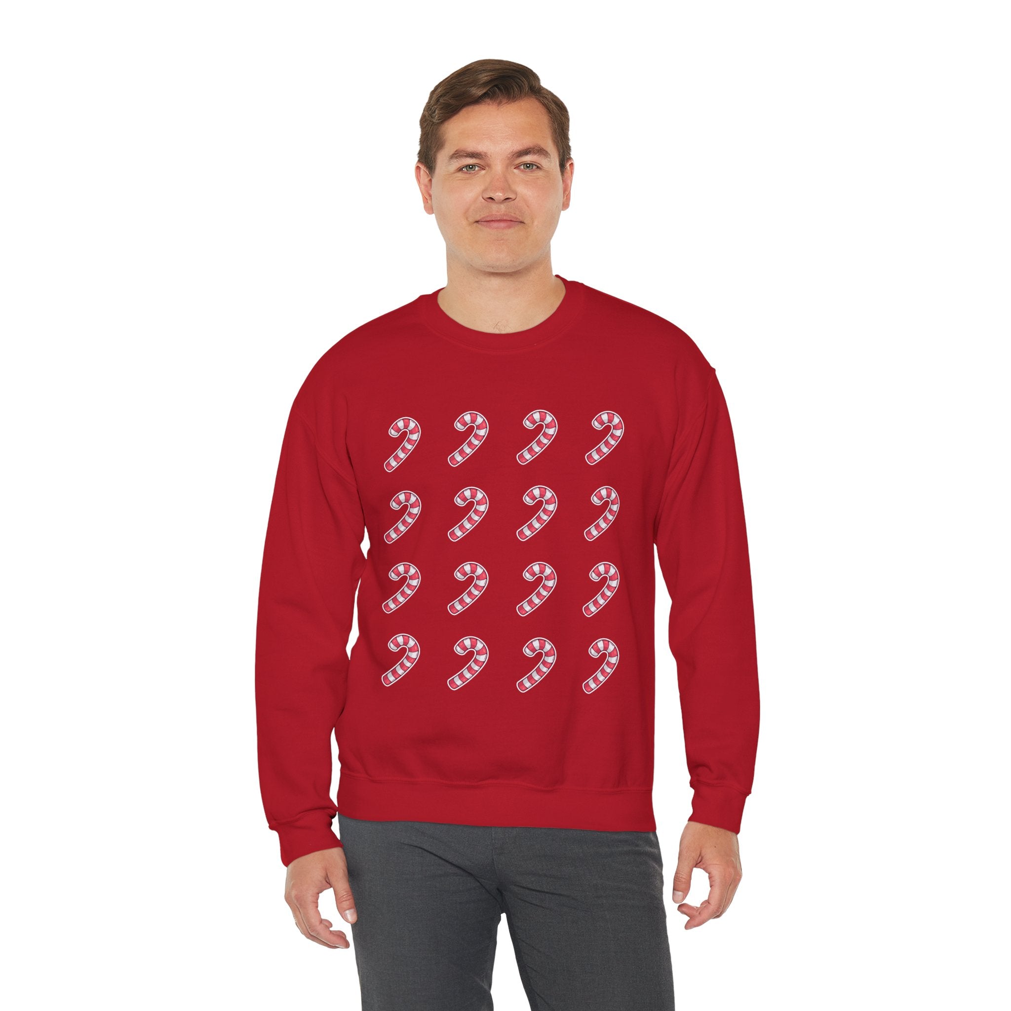 Candy Cane Pattern Crewneck Sweatshirt