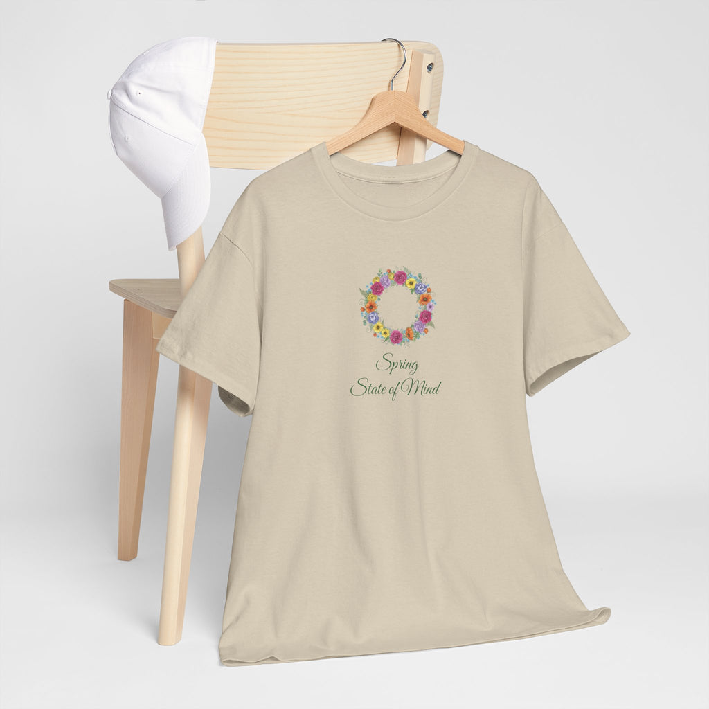 ''Spring State of Mind'' T-Shirt - Floral Wreath Spring Tee