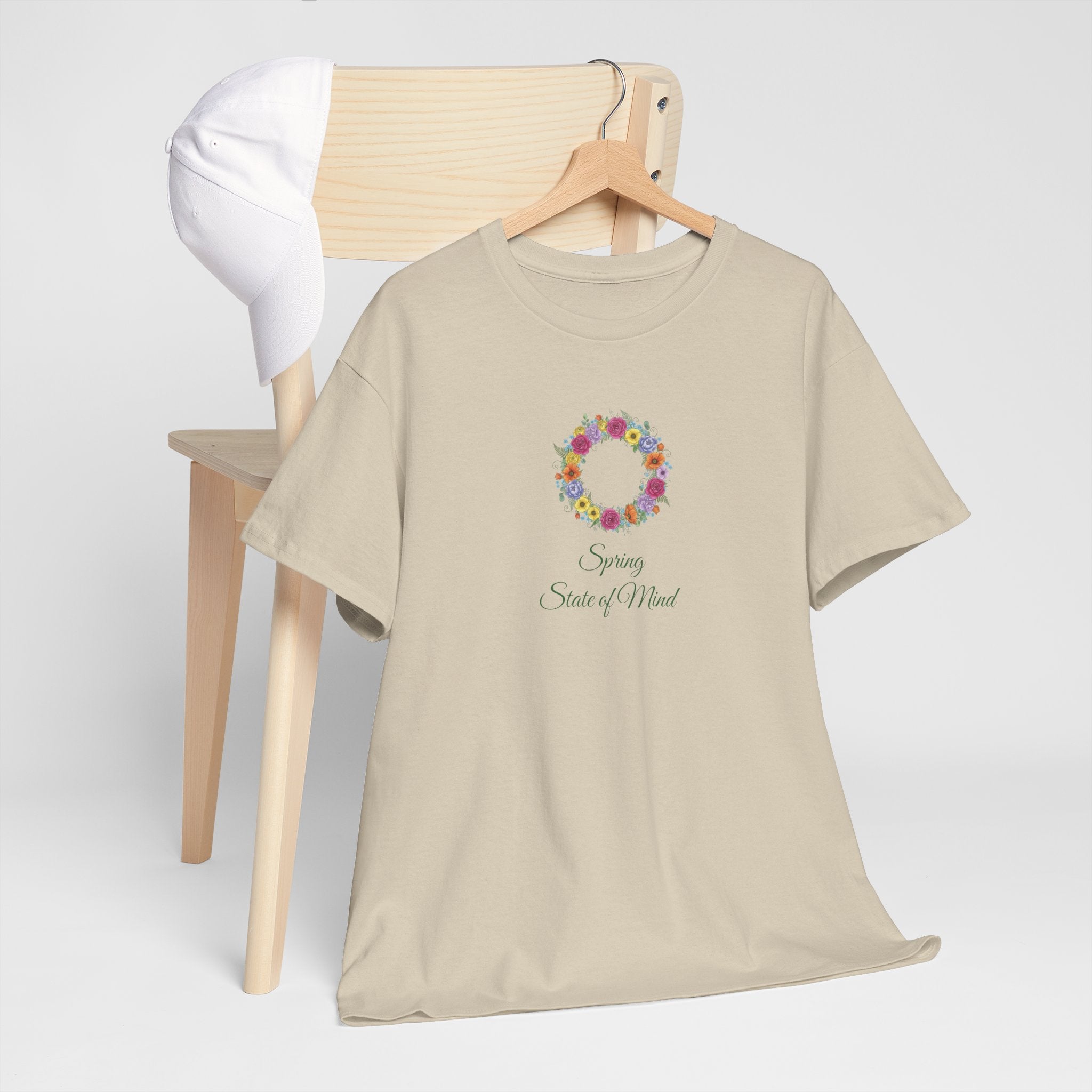 ''Spring State of Mind'' T-Shirt - Floral Wreath Spring Tee