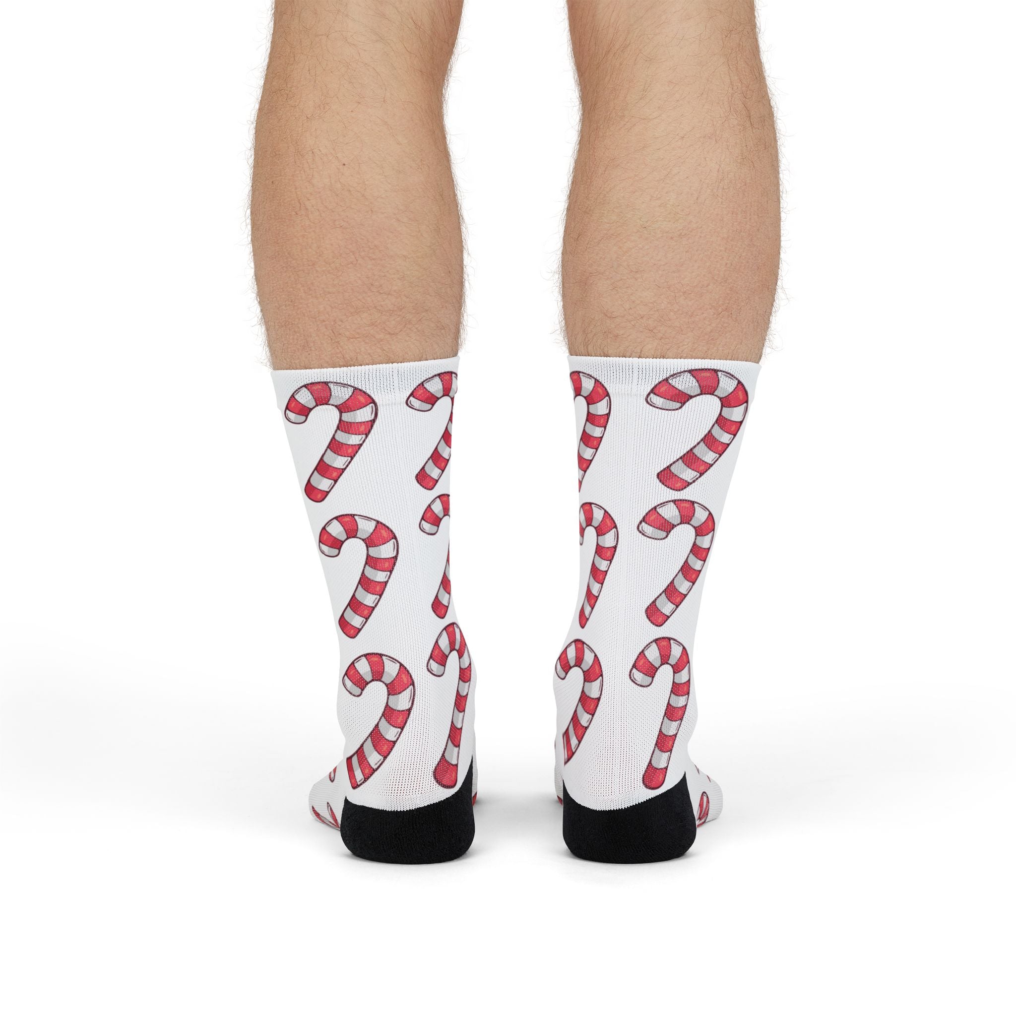 Candy Cane Pattern Sublimation Crew Socks