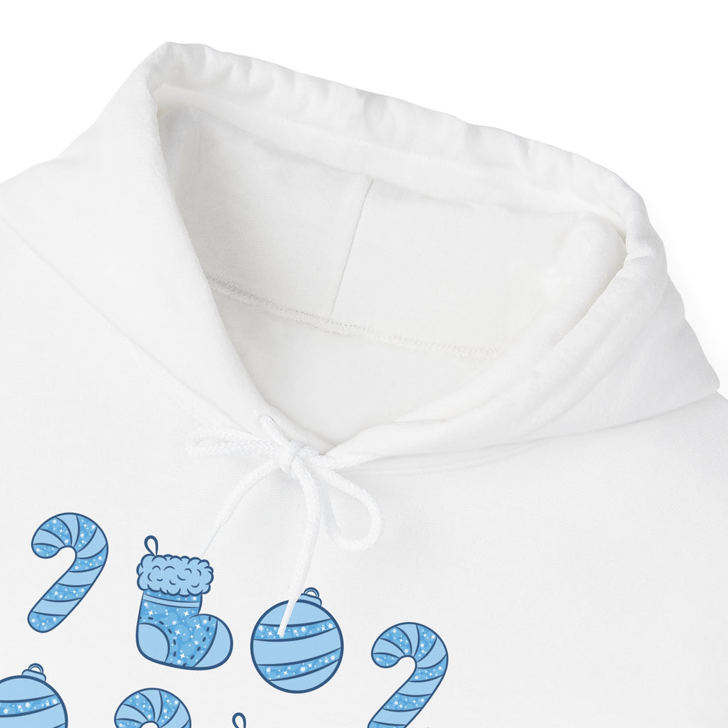 Glittery Blue Holiday Pattern Hoodie
