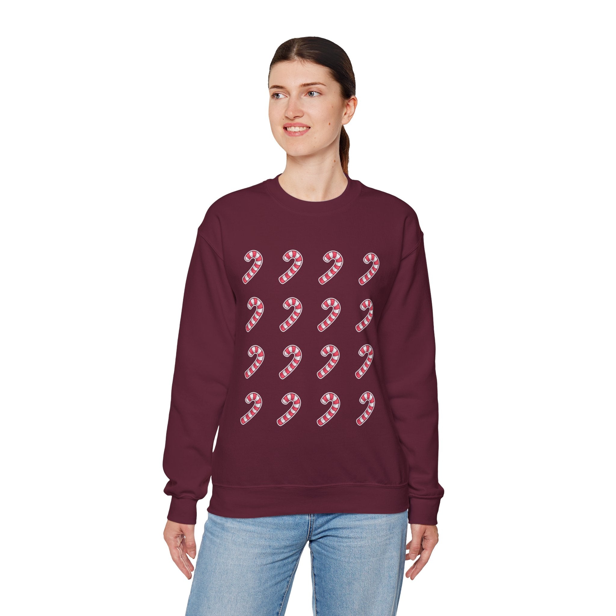 Candy Cane Pattern Crewneck Sweatshirt