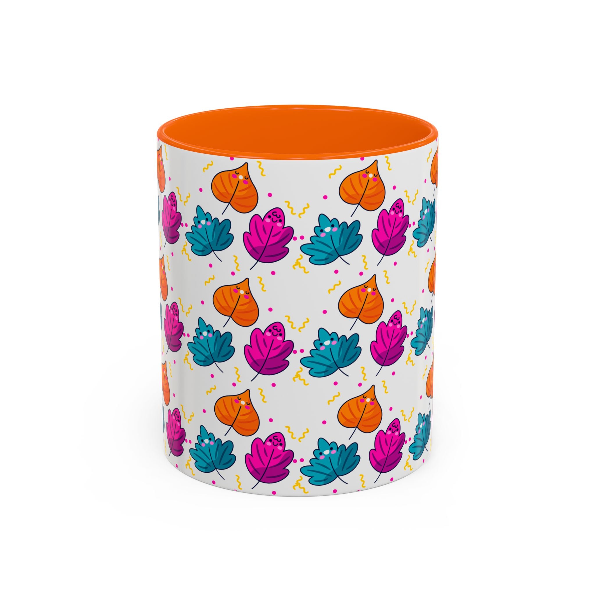 Bright Vibrant Leaves Accent Coffee Mug (11, 15 oz)