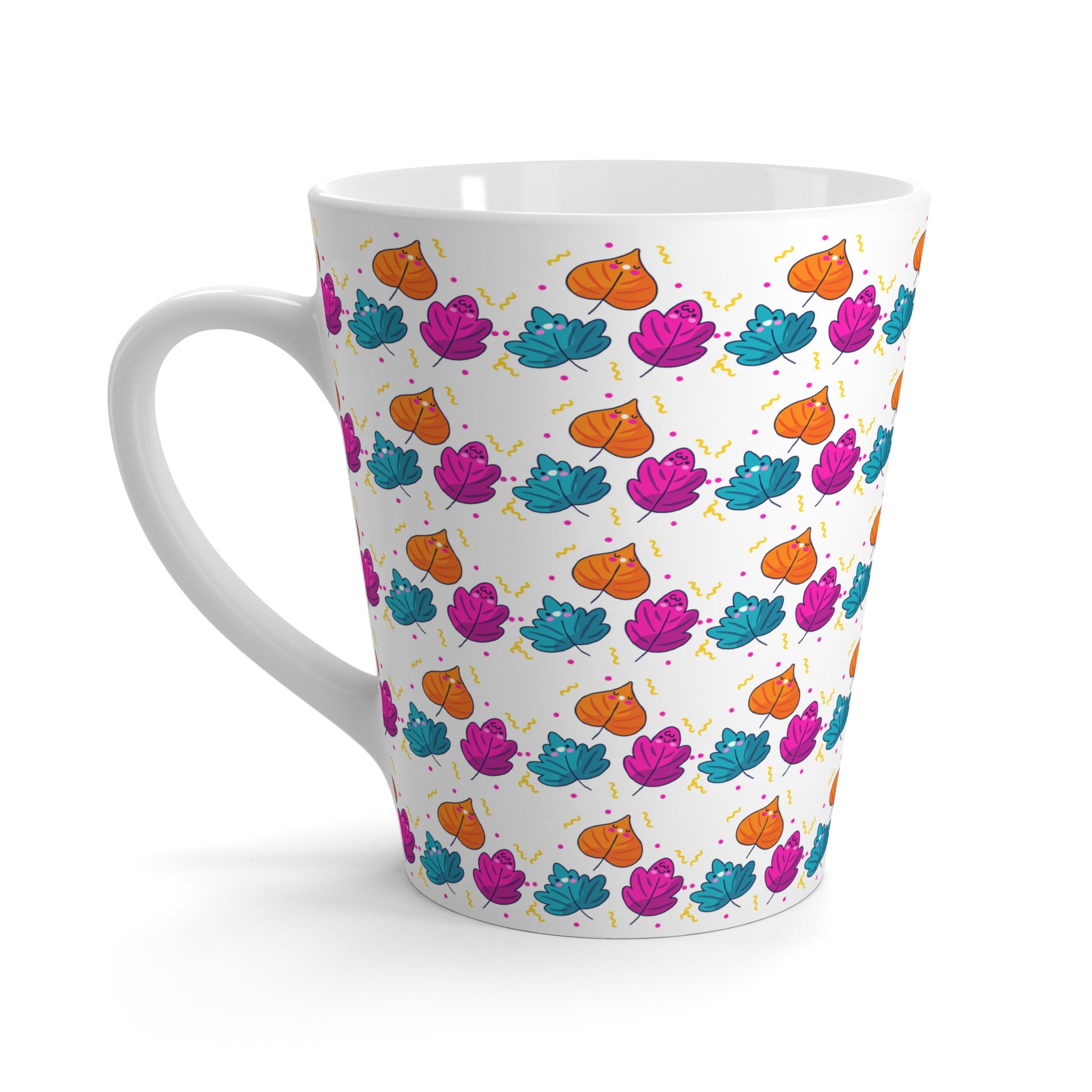 Bright Vibrant Leaves Latte Mug