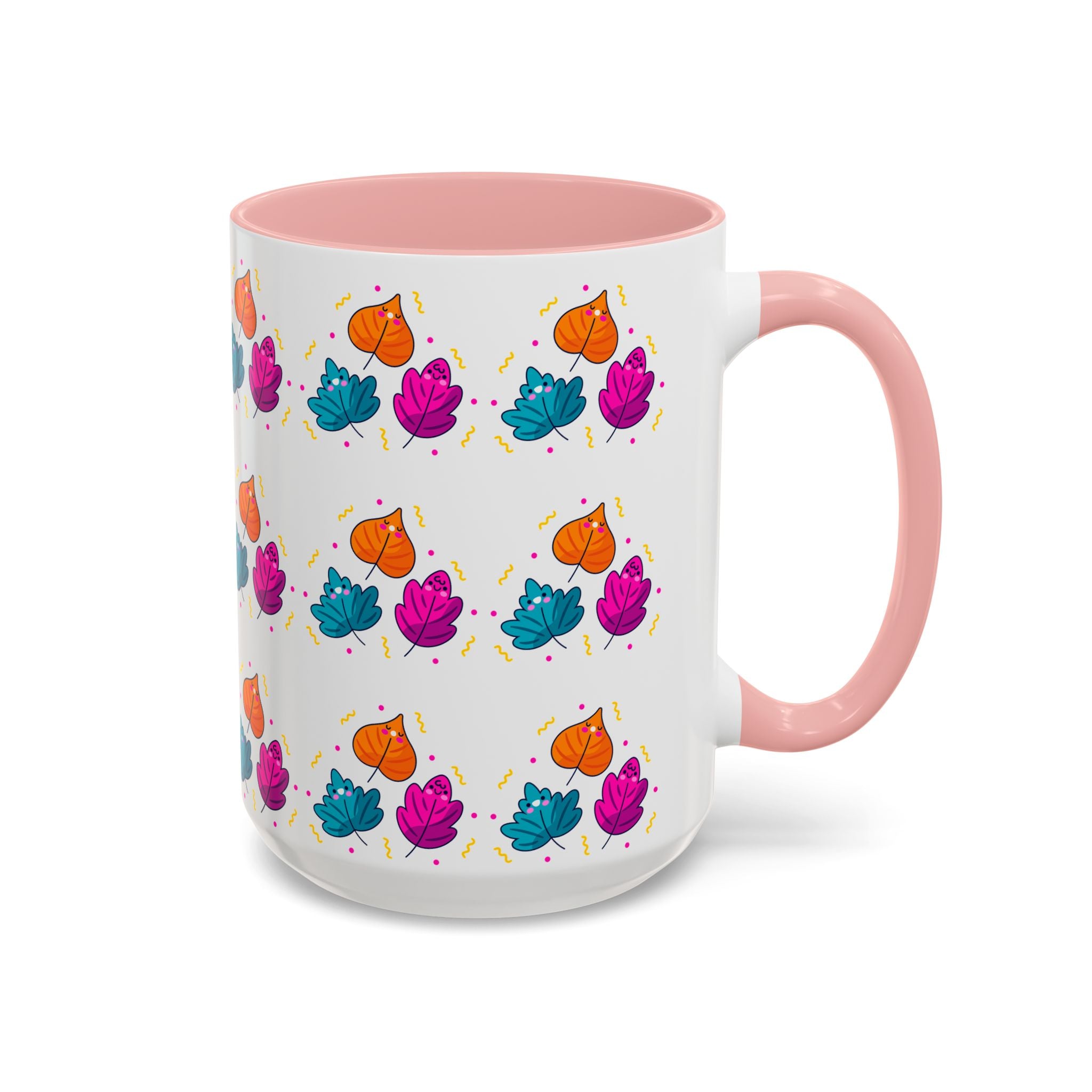 Bright Vibrant Leaves Accent Coffee Mug (11, 15 oz)