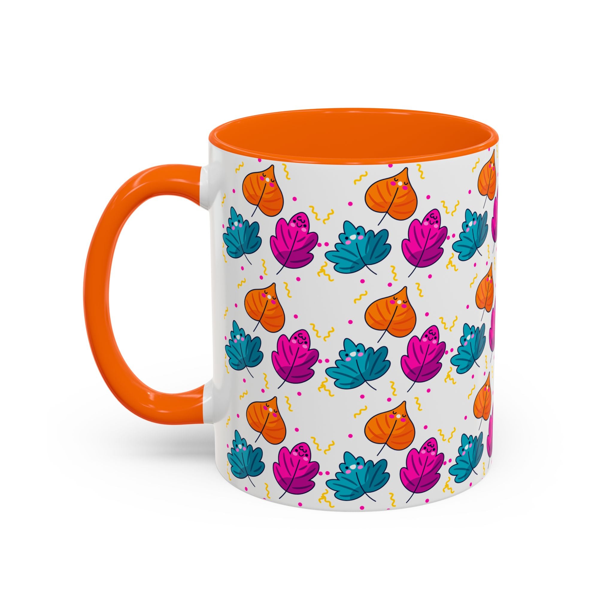 Bright Vibrant Leaves Accent Coffee Mug (11, 15 oz)