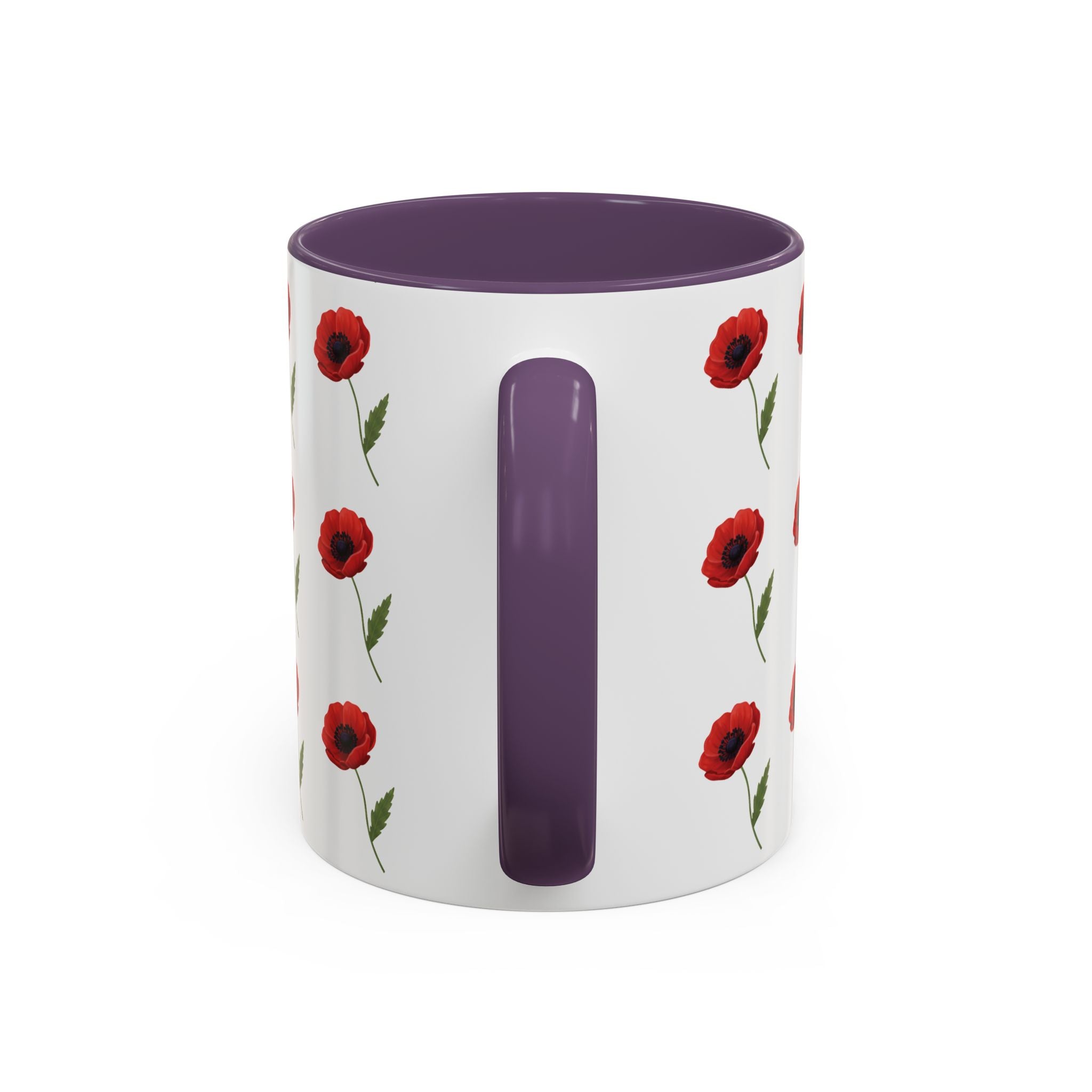 Poppy Pattern Coffee Mug — Red Floral Ceramic 11/15oz