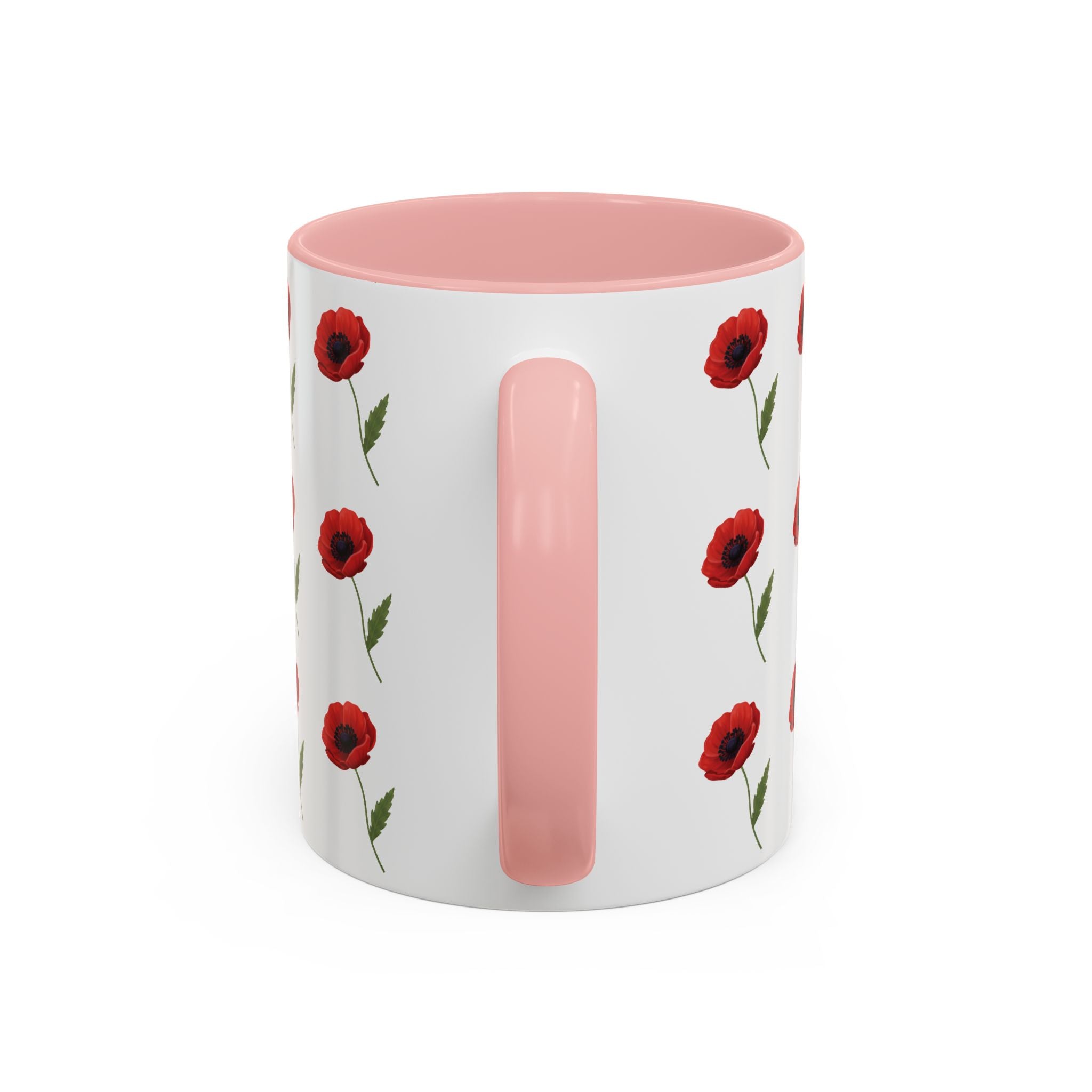 Poppy Pattern Coffee Mug — Red Floral Ceramic 11/15oz