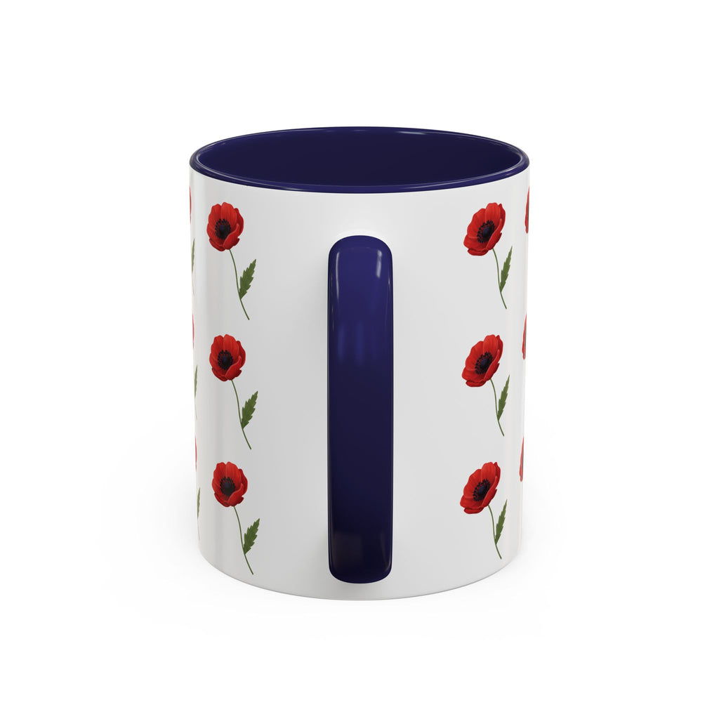 Poppy Pattern Coffee Mug — Red Floral Ceramic 11/15oz
