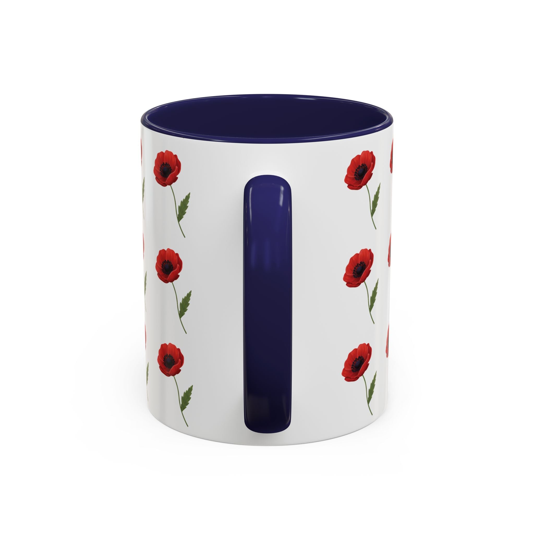 Poppy Pattern Coffee Mug — Red Floral Ceramic 11/15oz