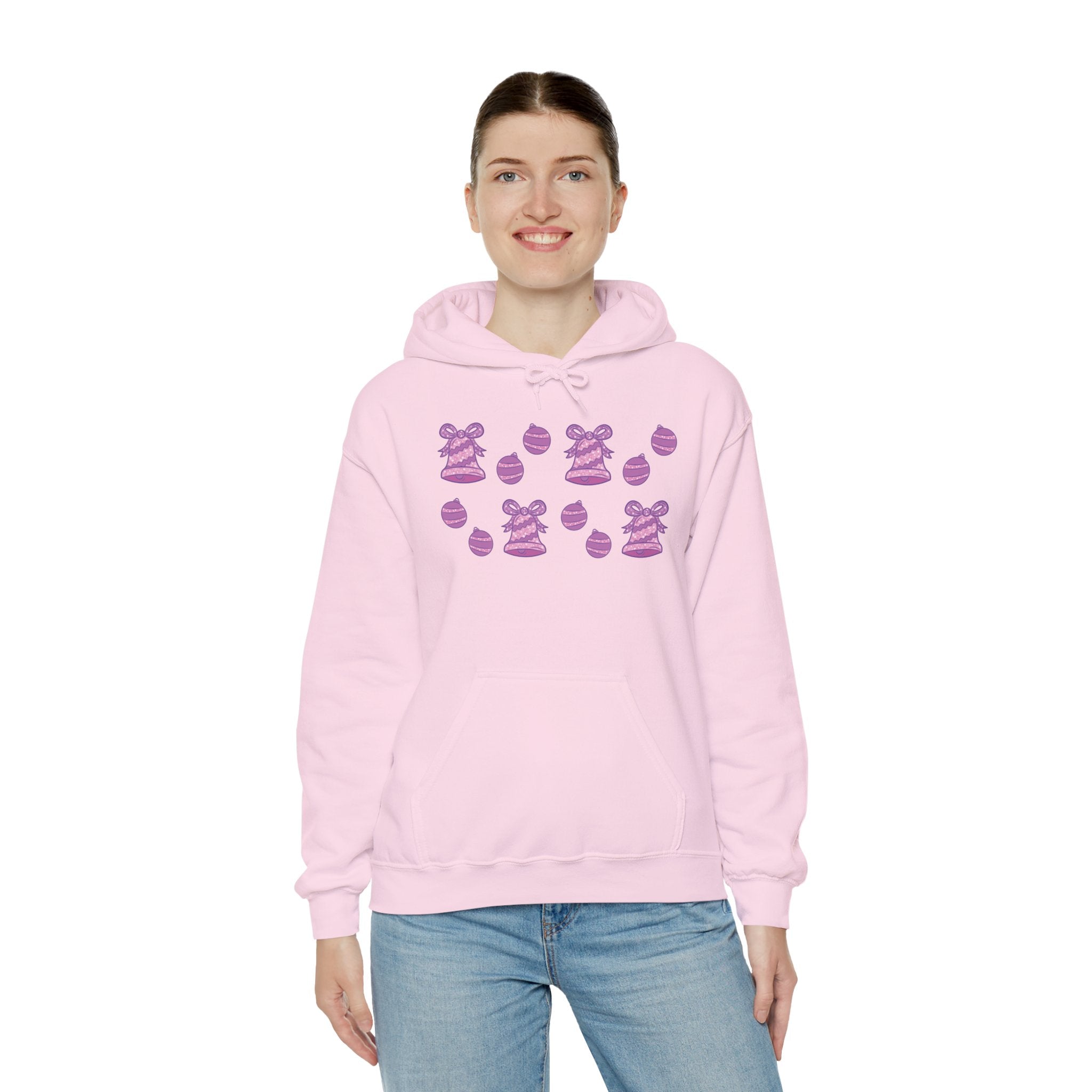 Glittery Purple-Pink Holiday Pattern Hoodie