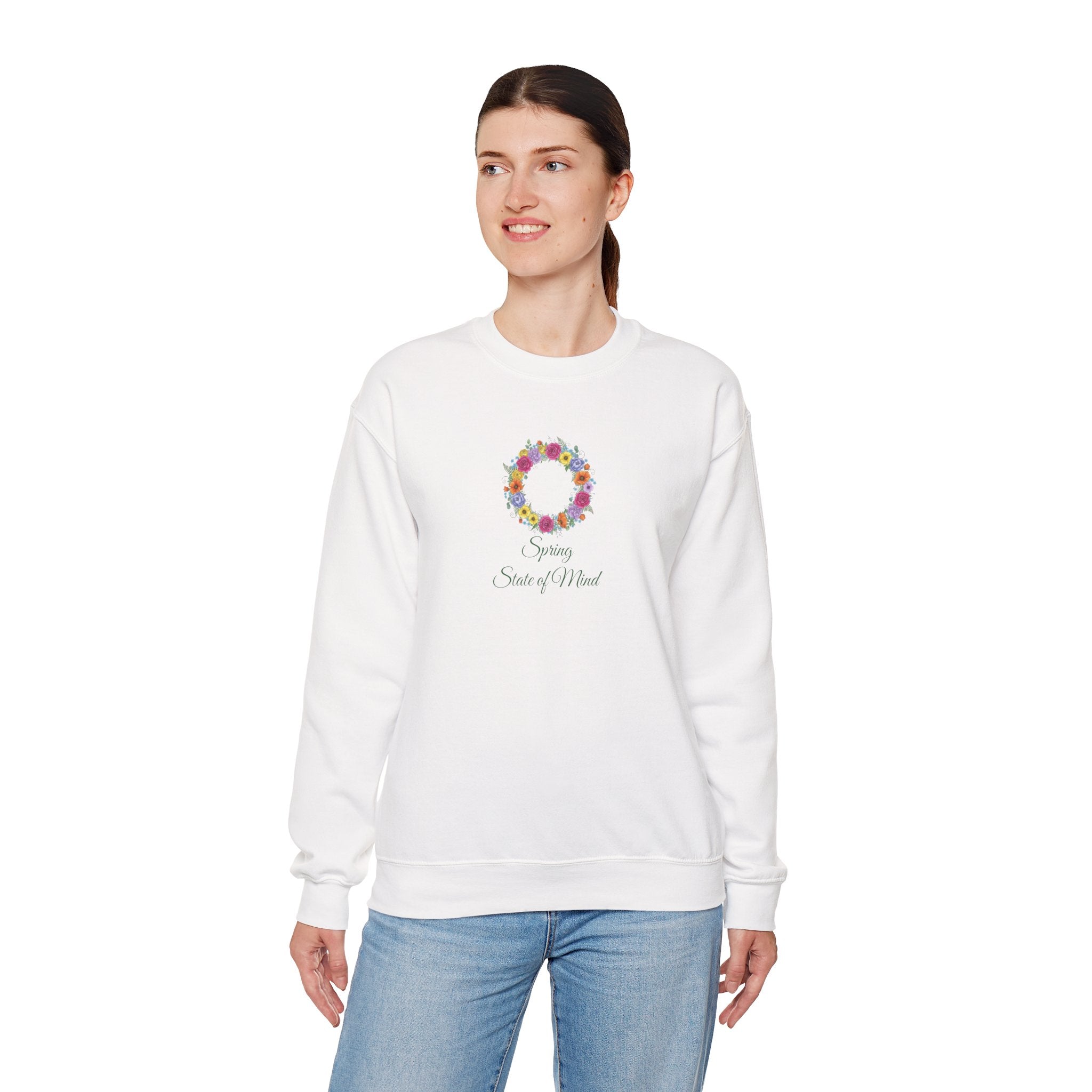 “Spring State of Mind” Sweatshirt — Floral Wreath Crewneck