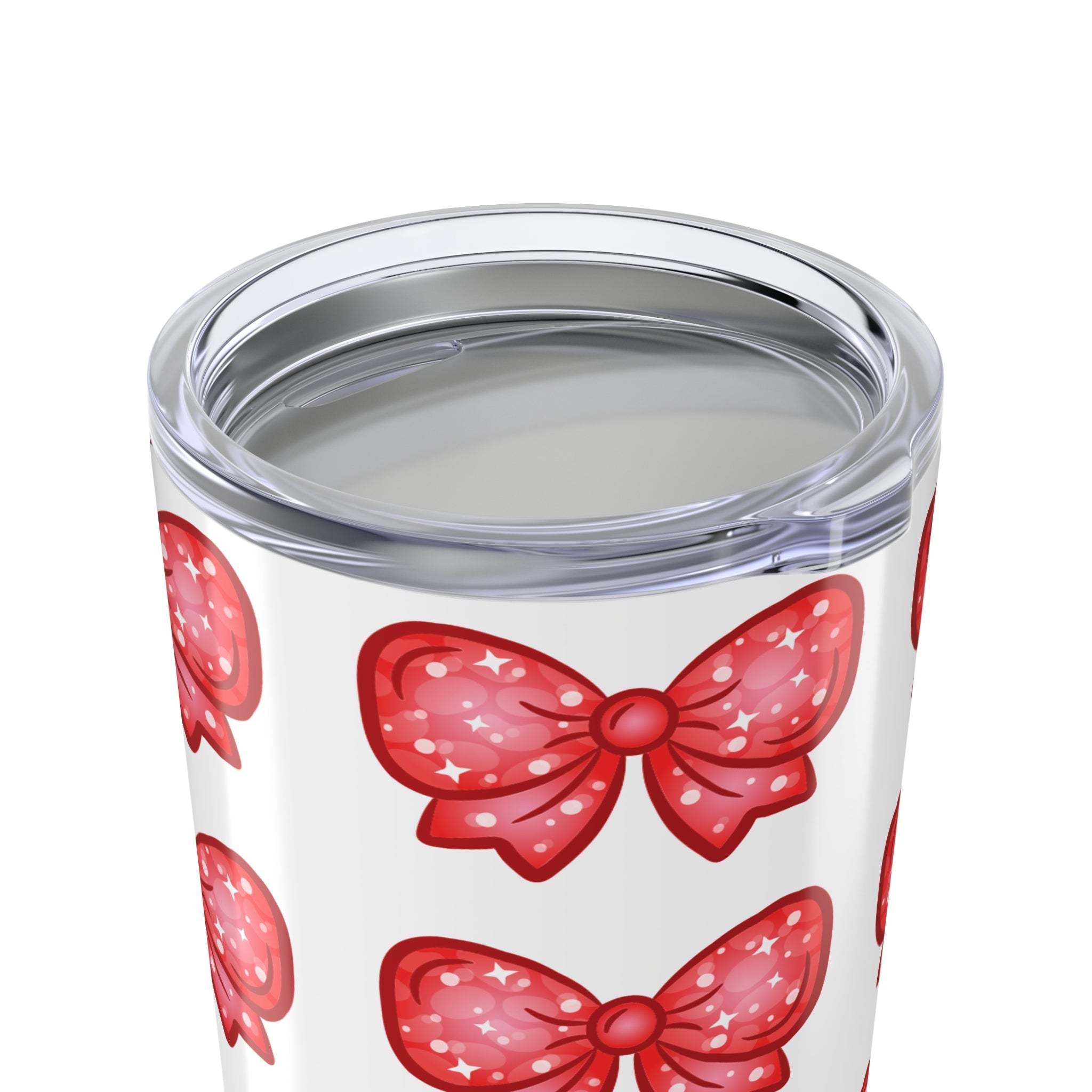 Glittery Red Bow Pattern Tumbler