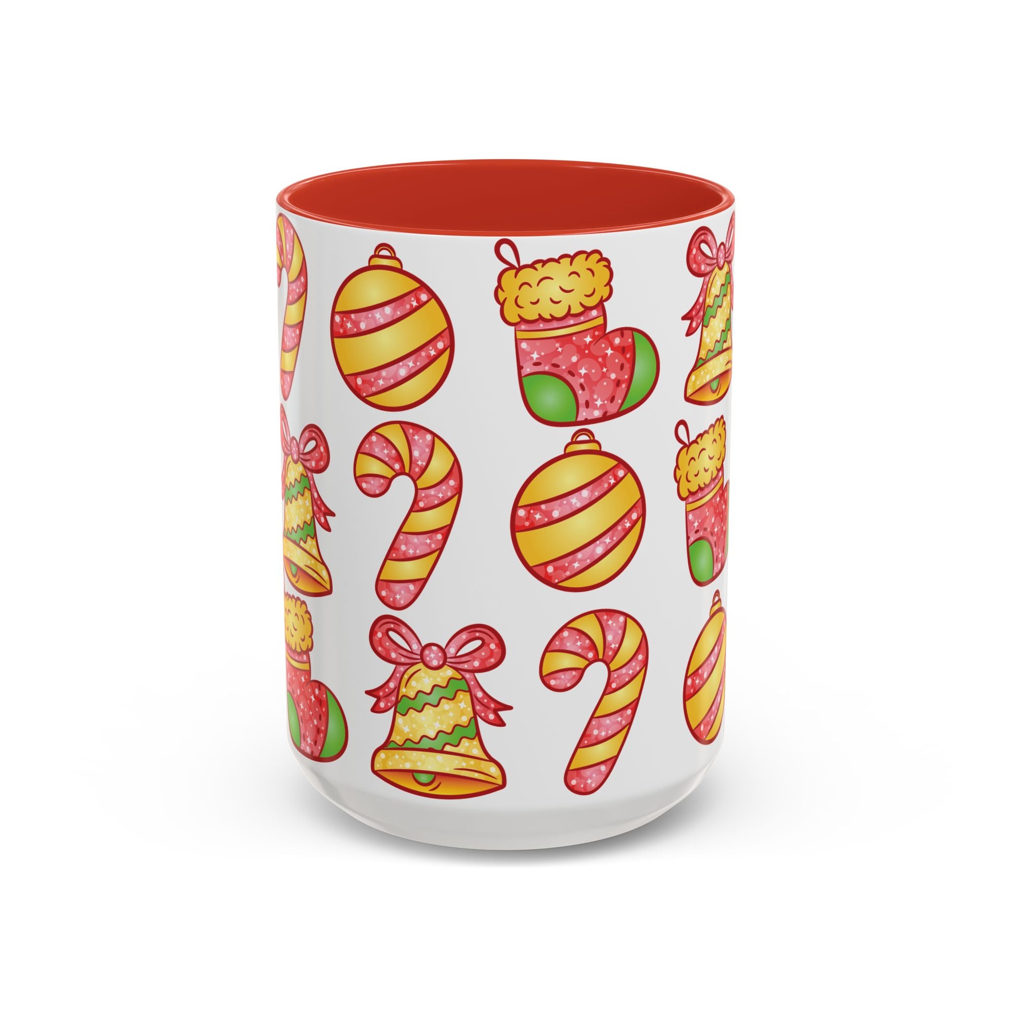 Christmas Pattern Accent Coffee Mug  (11/15oz)