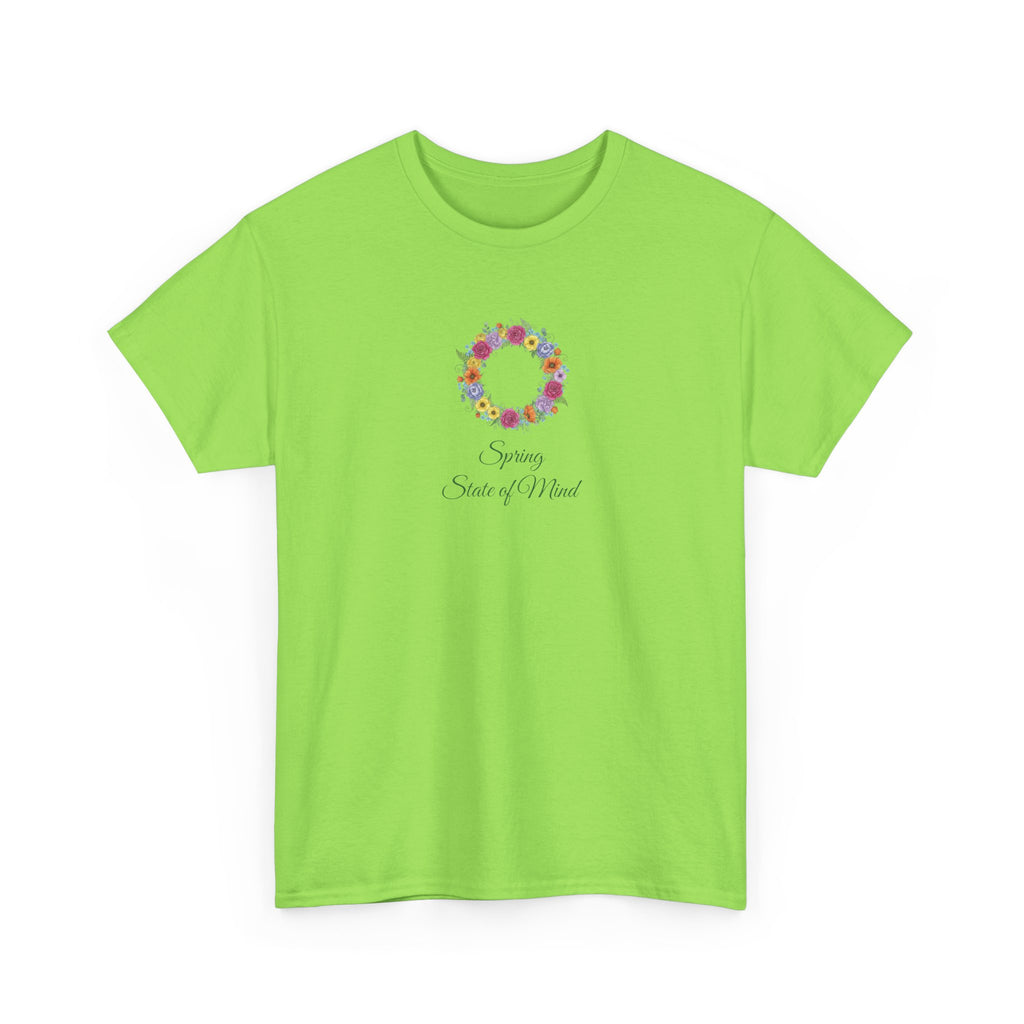 ''Spring State of Mind'' T-Shirt - Floral Wreath Spring Tee