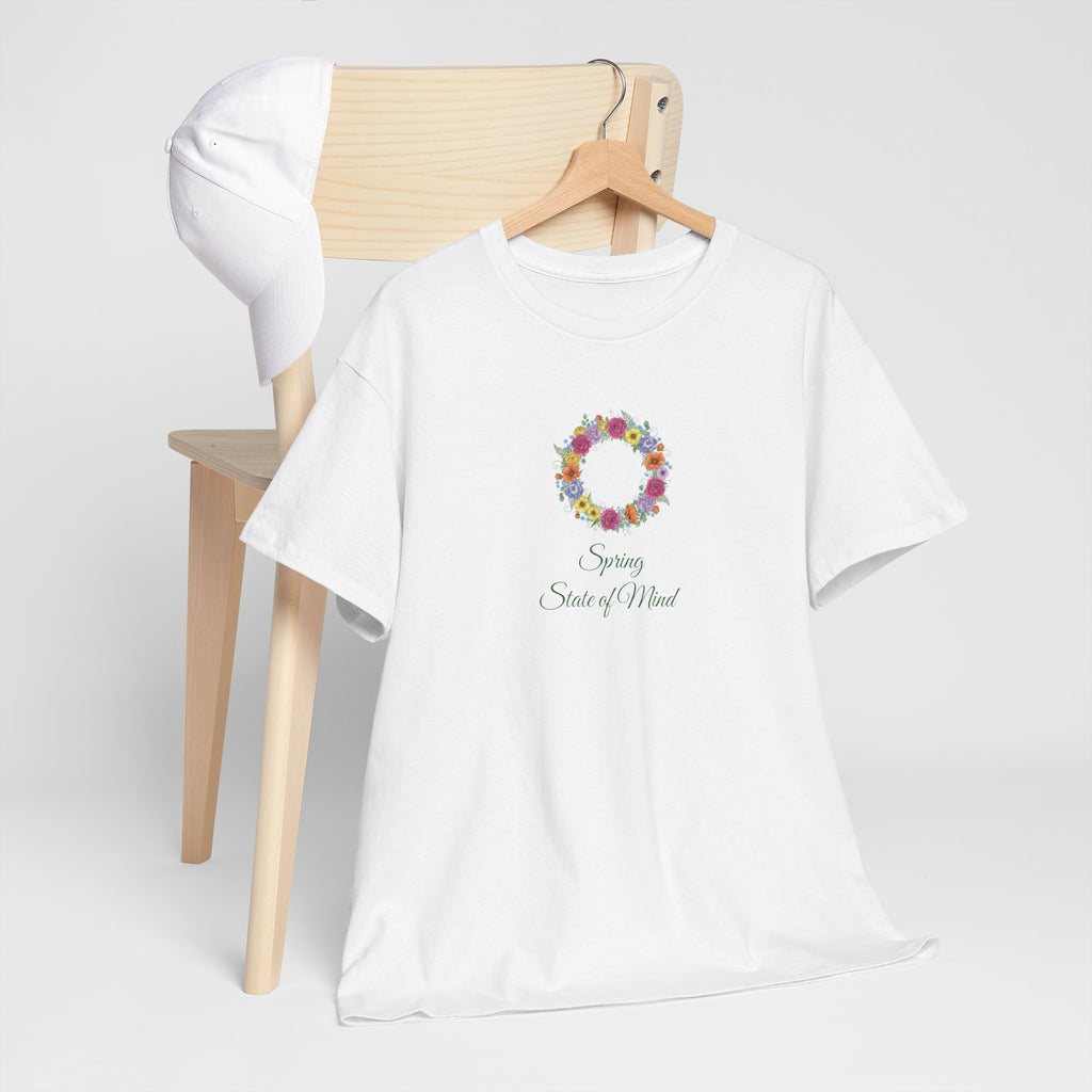 ''Spring State of Mind'' T-Shirt - Floral Wreath Spring Tee