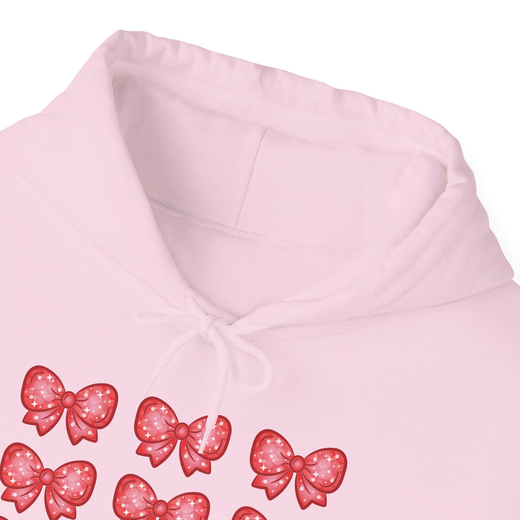 Glittery Red Bow Pattern Hoodie