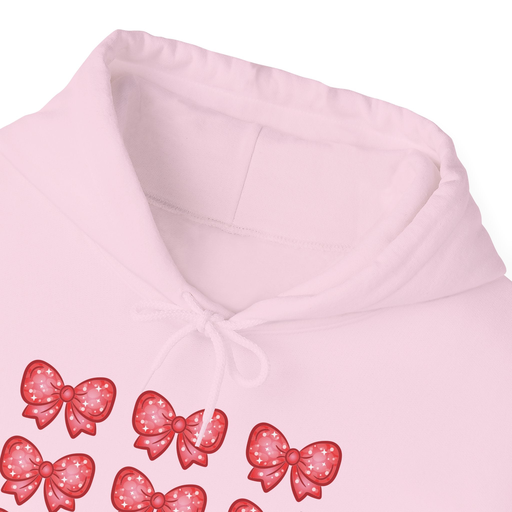 Glittery Red Bow Pattern Hoodie